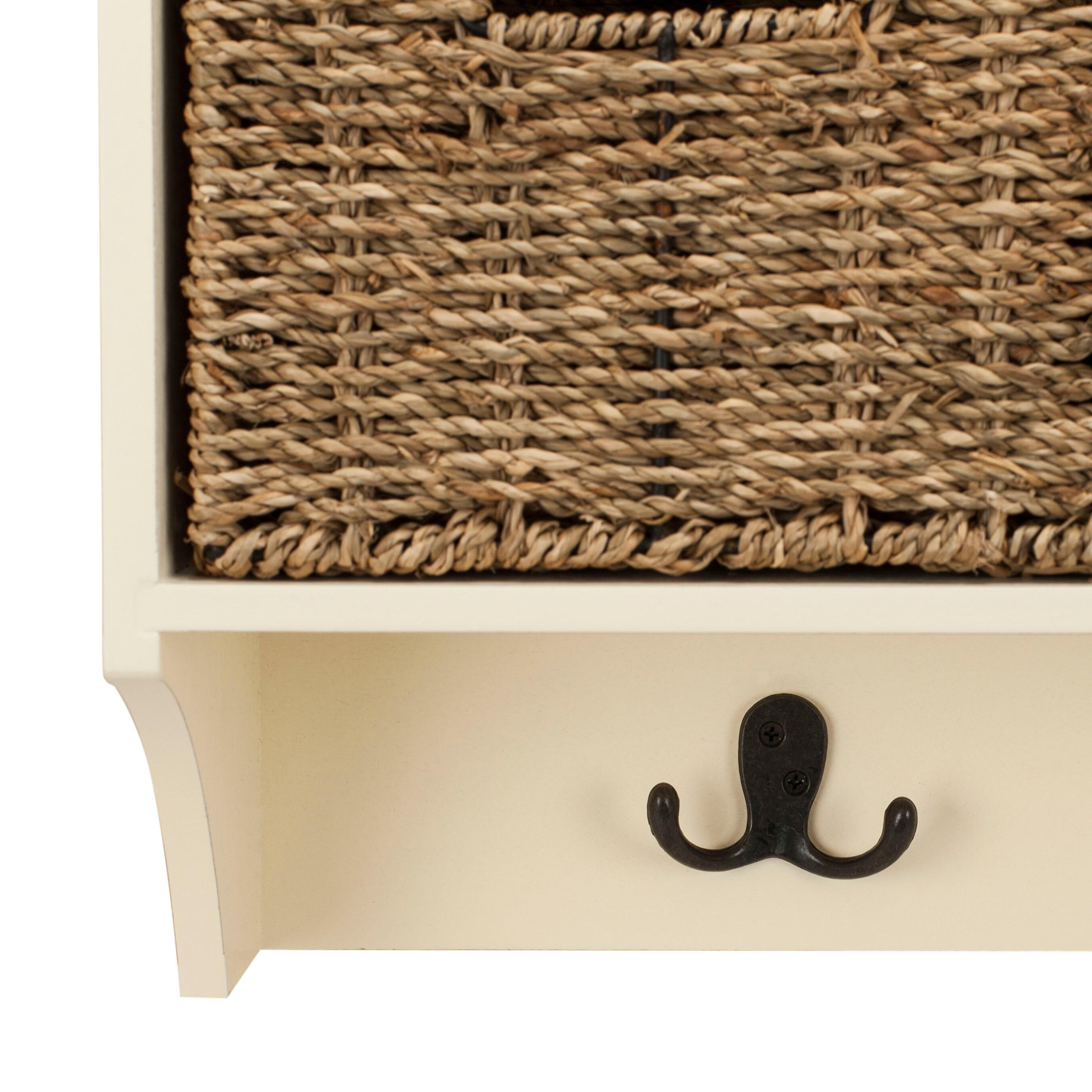 Finley Hanging 3 Basket Wall Rack - White - Safavieh