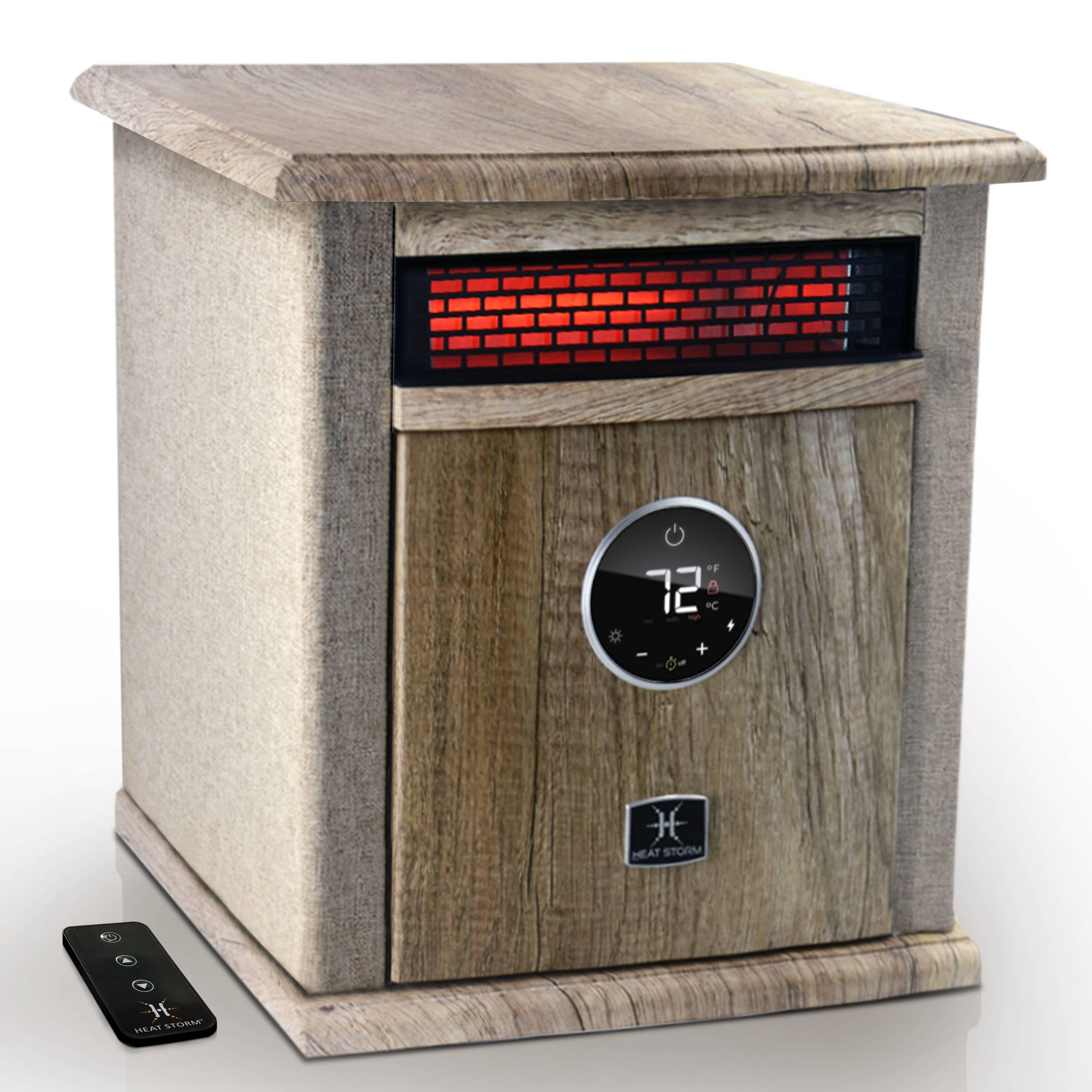 Heat Storm Heat Storm 1500 Watt 5200 BTU Electric High Efficiency Cabinet Space Heater with Adjustable Thermostat , Remote Included and with Digital Display