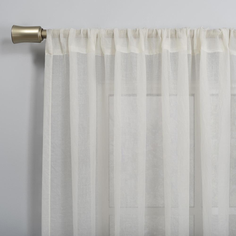 50"x84" No. 918 Sheer Avril Crushed Texture Rod Pocket Curtain Panel Cream: Modern Sheer Curtain Panel, Polyester