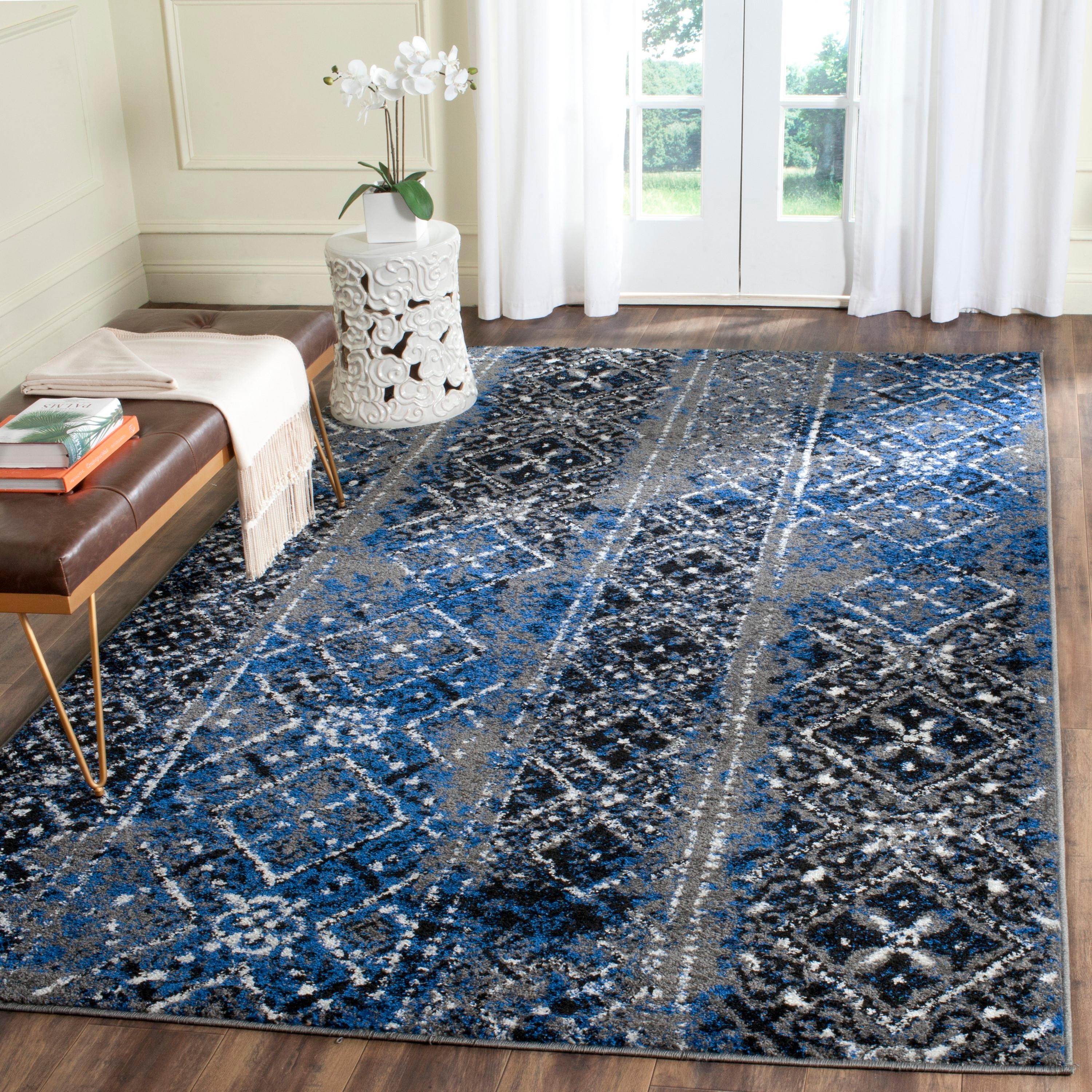 Adirondack ADR111 Machine Made Indoor Area Rug - Silver/Multi - 4'x4' - Safavieh
