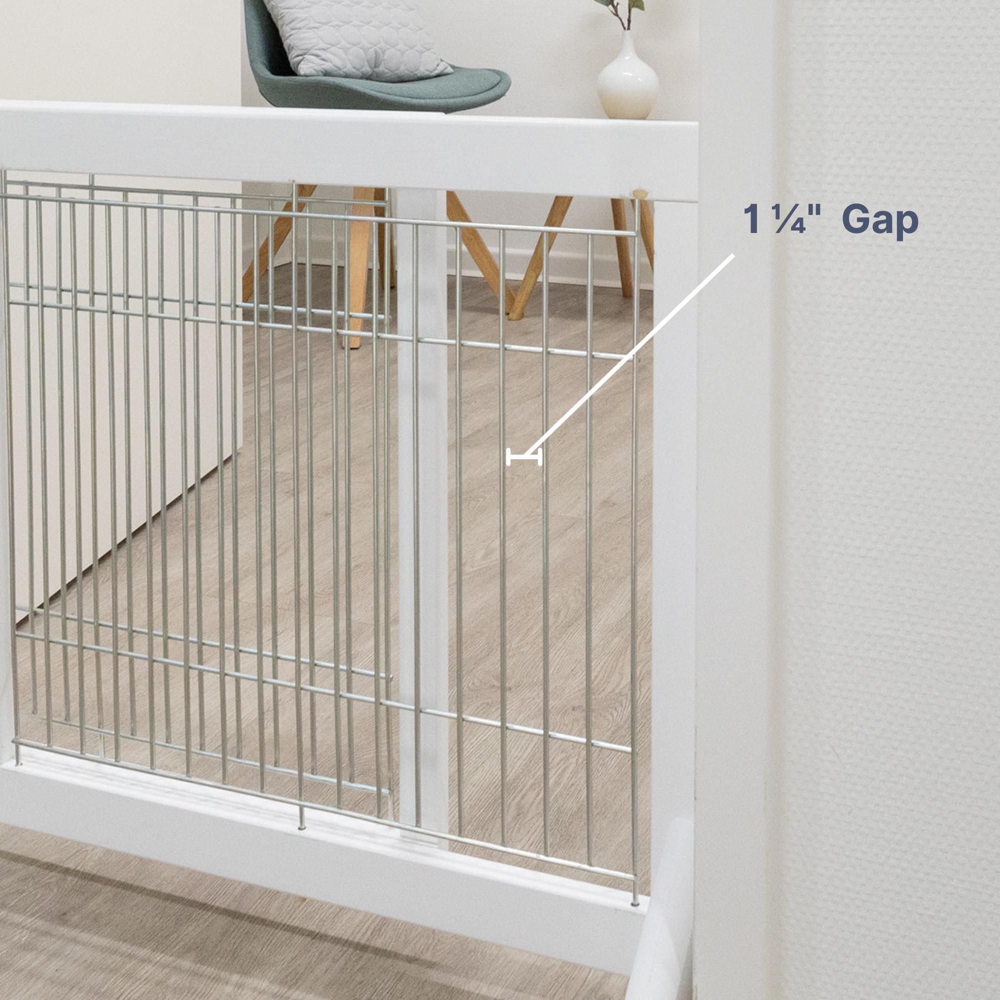 TRIXIE TRIXIE Adjustable Wooden Freestanding Pet Gate, 24" Tall Step Over, Expands to 42.5", Pet Barrier