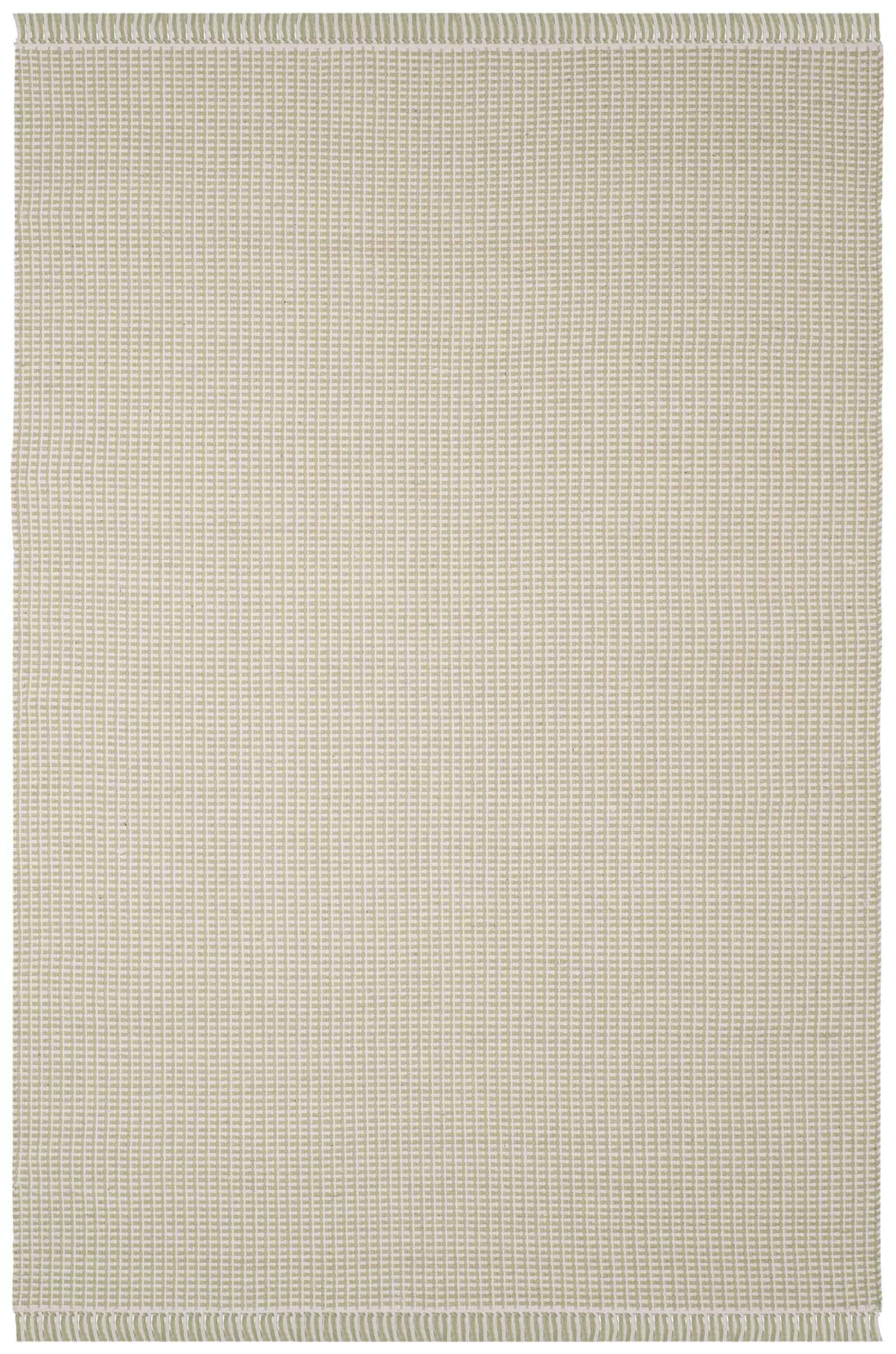 SAFAVIEH Montauk Patton Geometric Cotton Area Rug, Ivory/Green, 4' x 4' Square
