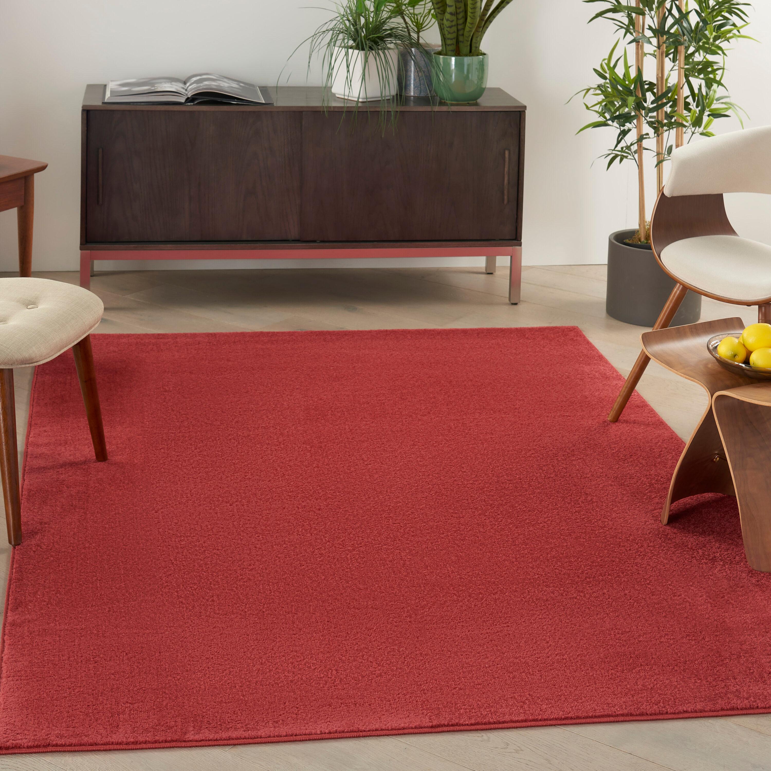 Nourison Essentials Easy Care Indoor Outdoor Area Rug - Brick Red 4' x 6'