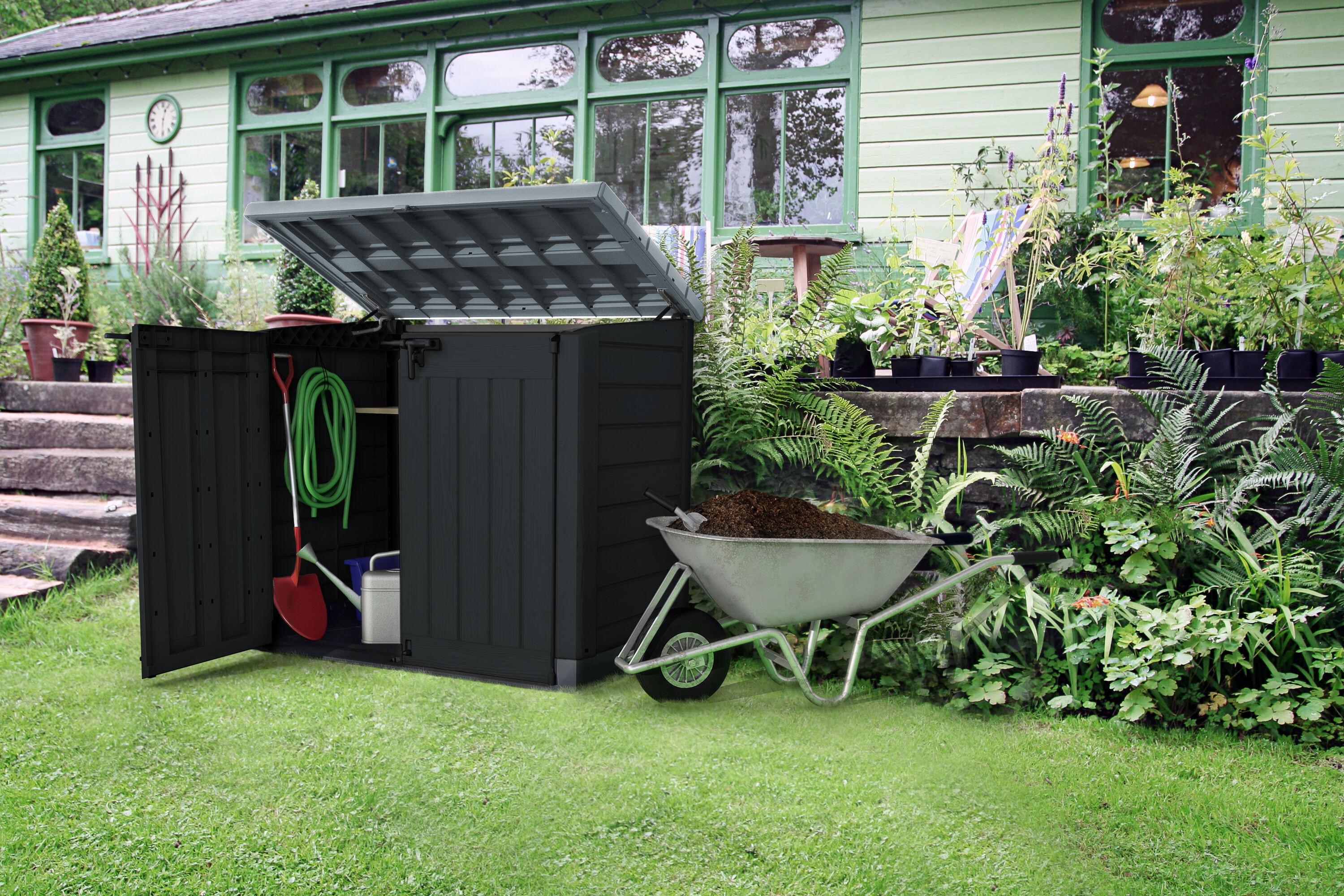 Keter Keter Store It Out Prime Durable Resin Outdoor Storage Shed With Floor and Double Doors for Garden Patio Furniture and Tools