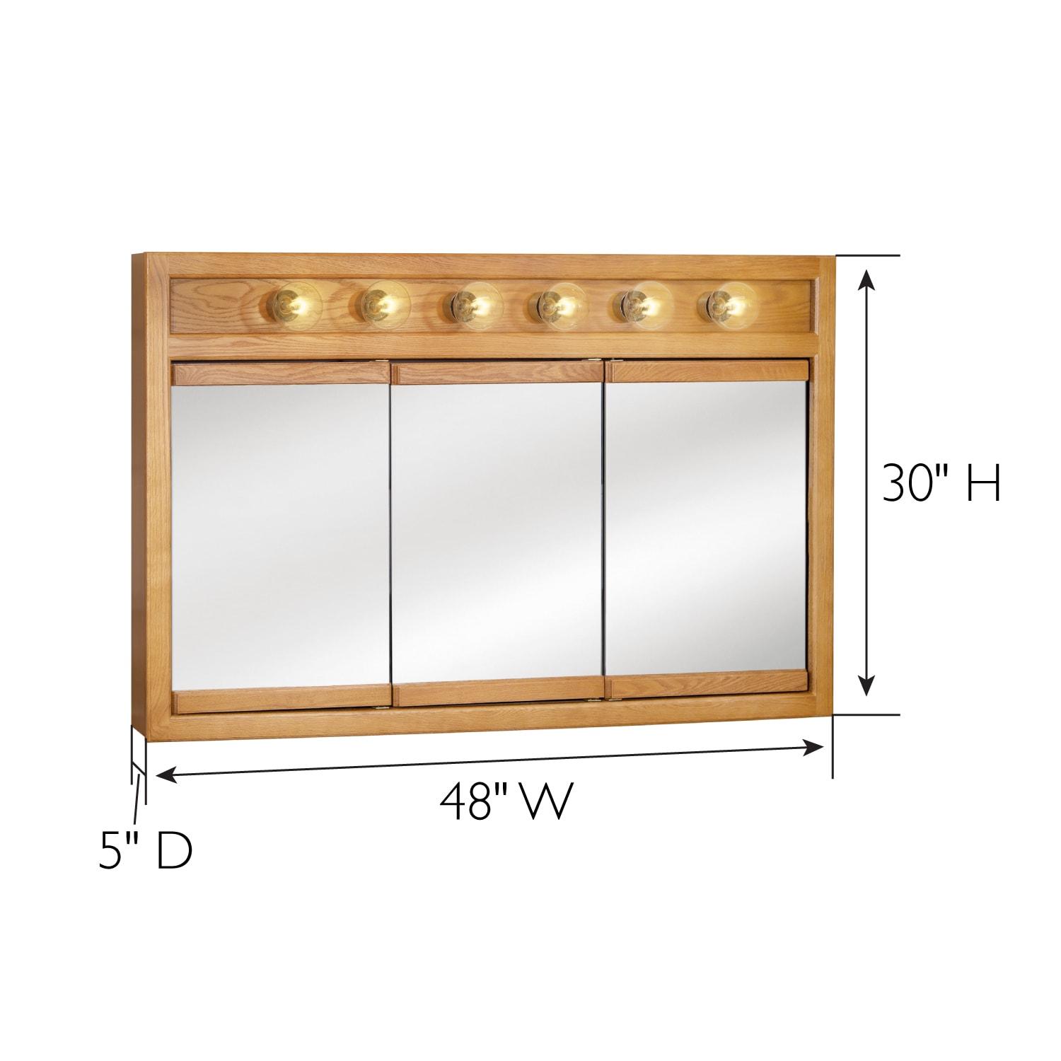Richland 48-Inch Lighted Wood Medicine Cabinet in Nutmeg Oak