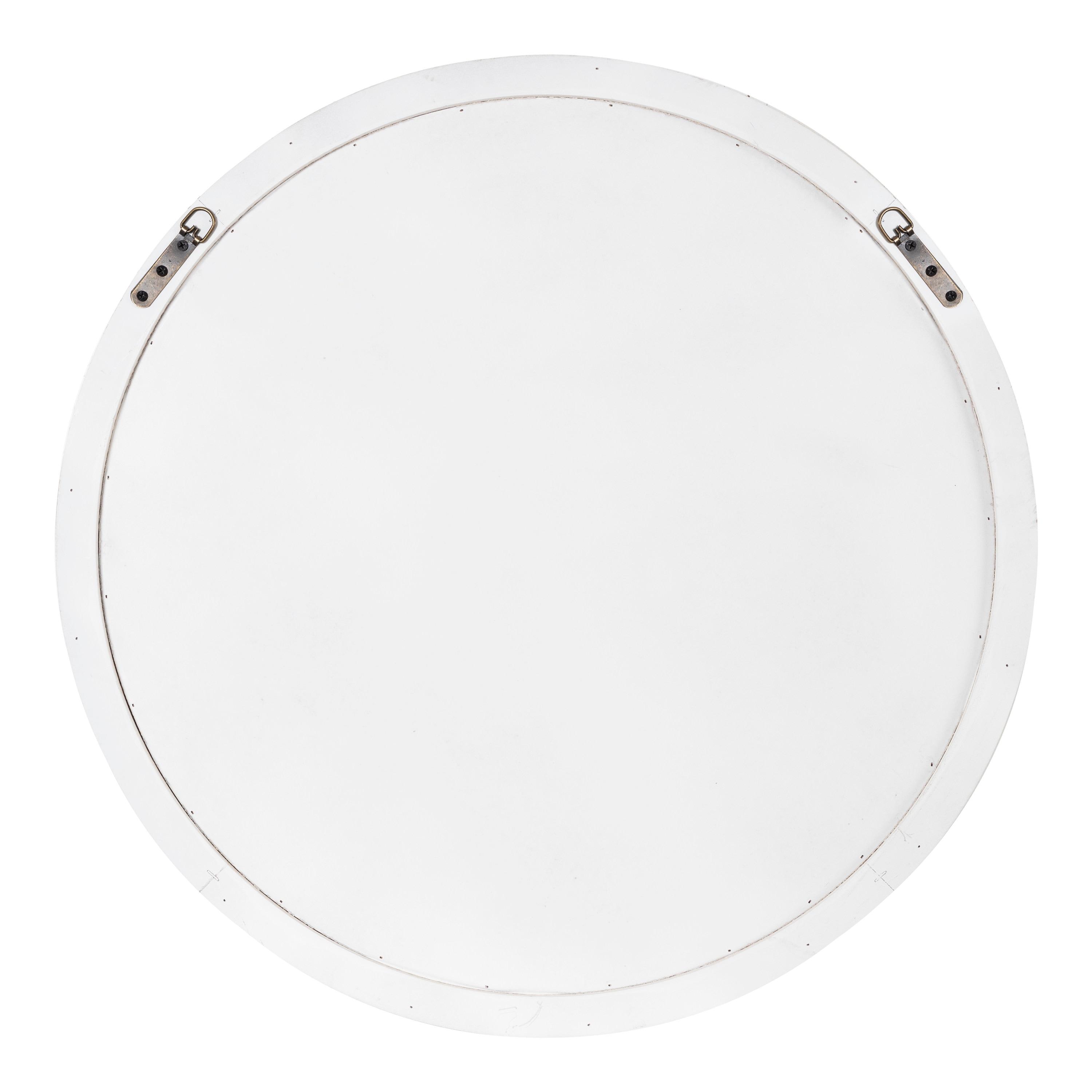 WallBeyond 28" Wood Round Mirror White