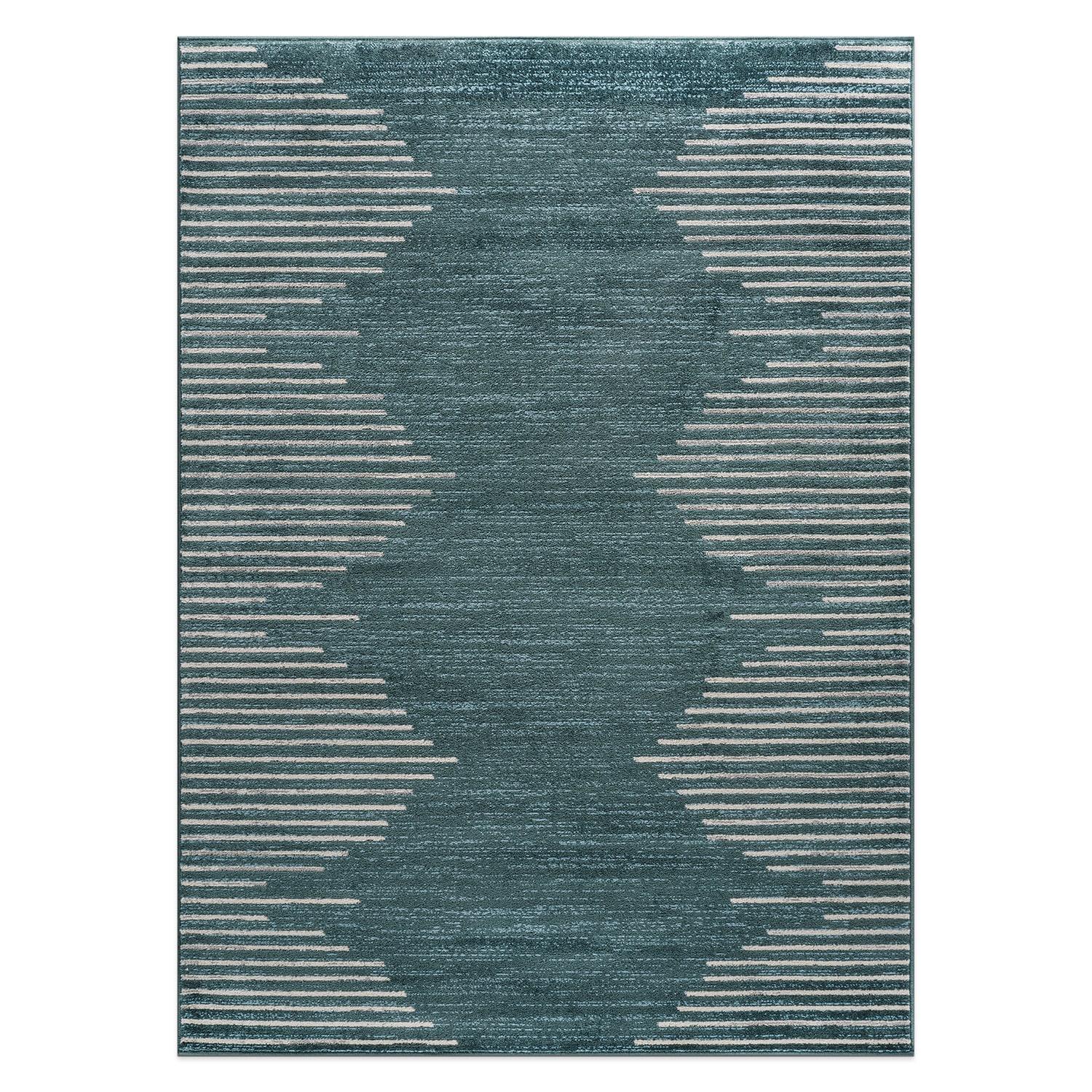 World Rug Gallery Bohemian Stripe Area Rug - TEAL 5'x7'