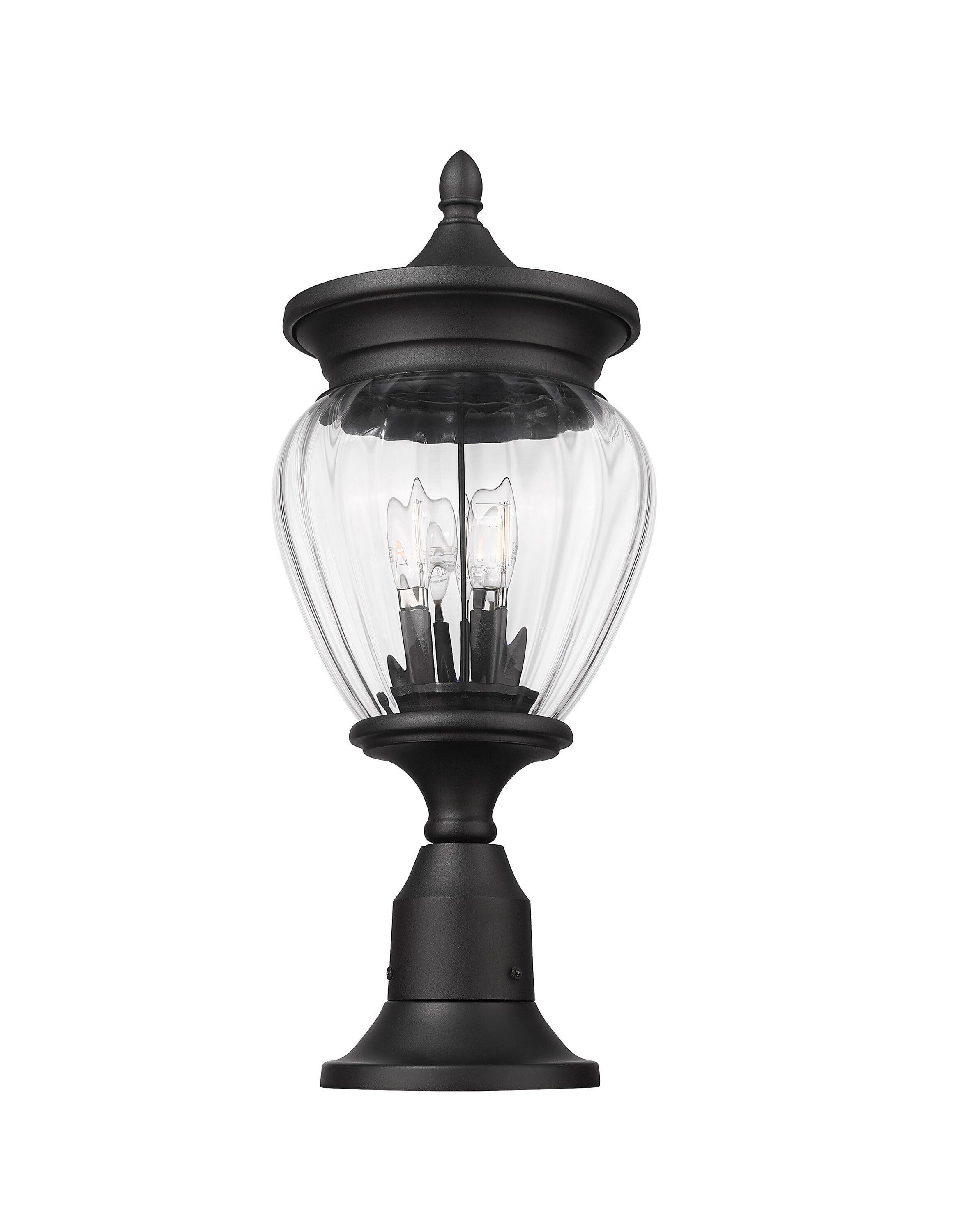 Z-Lite Davina 3 Light Outdoor Pier Mounted Fixture in Black