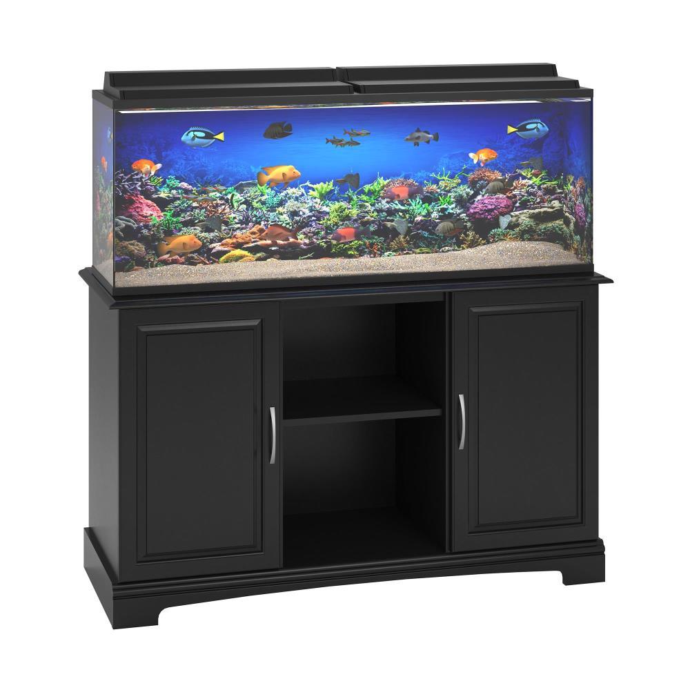 Flipper by Ollie & Hutch Harbor 50 - 75 Gallon Aquarium or Terrarium Tank Stand, Black
