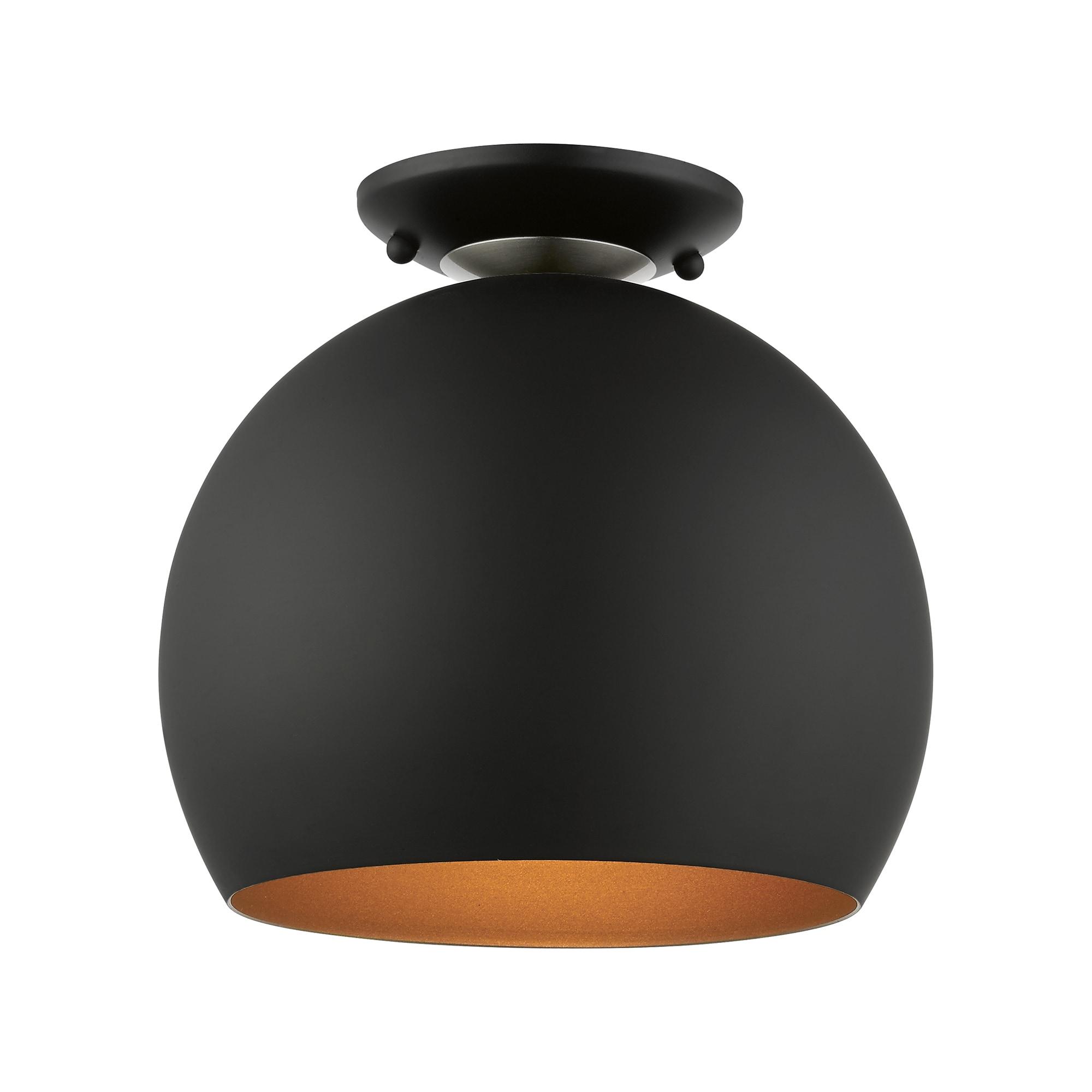 Livex Lighting Piedmont 1 - Light Semi-Flush Mount in  Black/Brushed Nickel