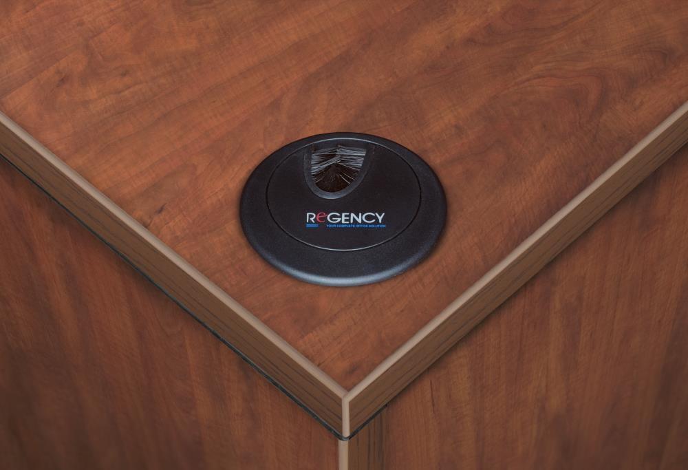 Romig Legacy Reception Desk with Double Pedestal File Cabinet- Cherry