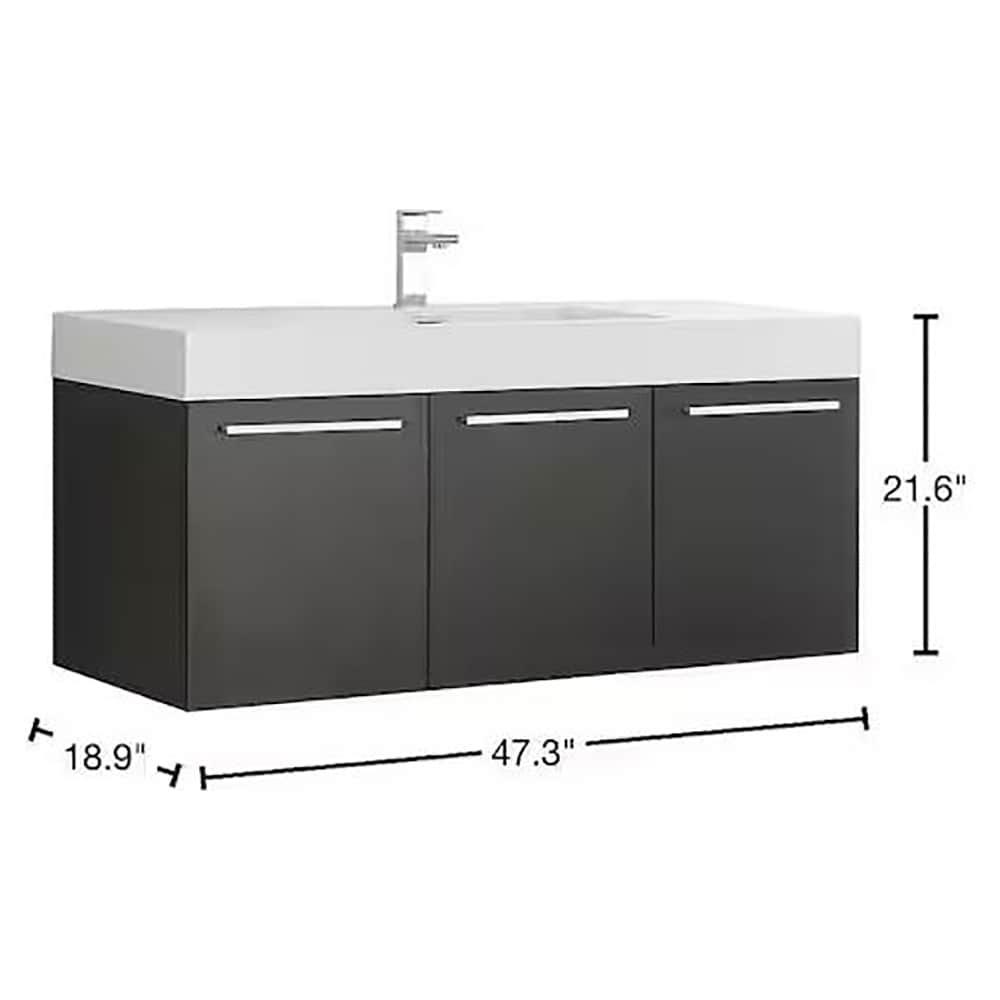 Fresca Vista 47" Wall-Mounted Single Sink Bathroom Vanity Set