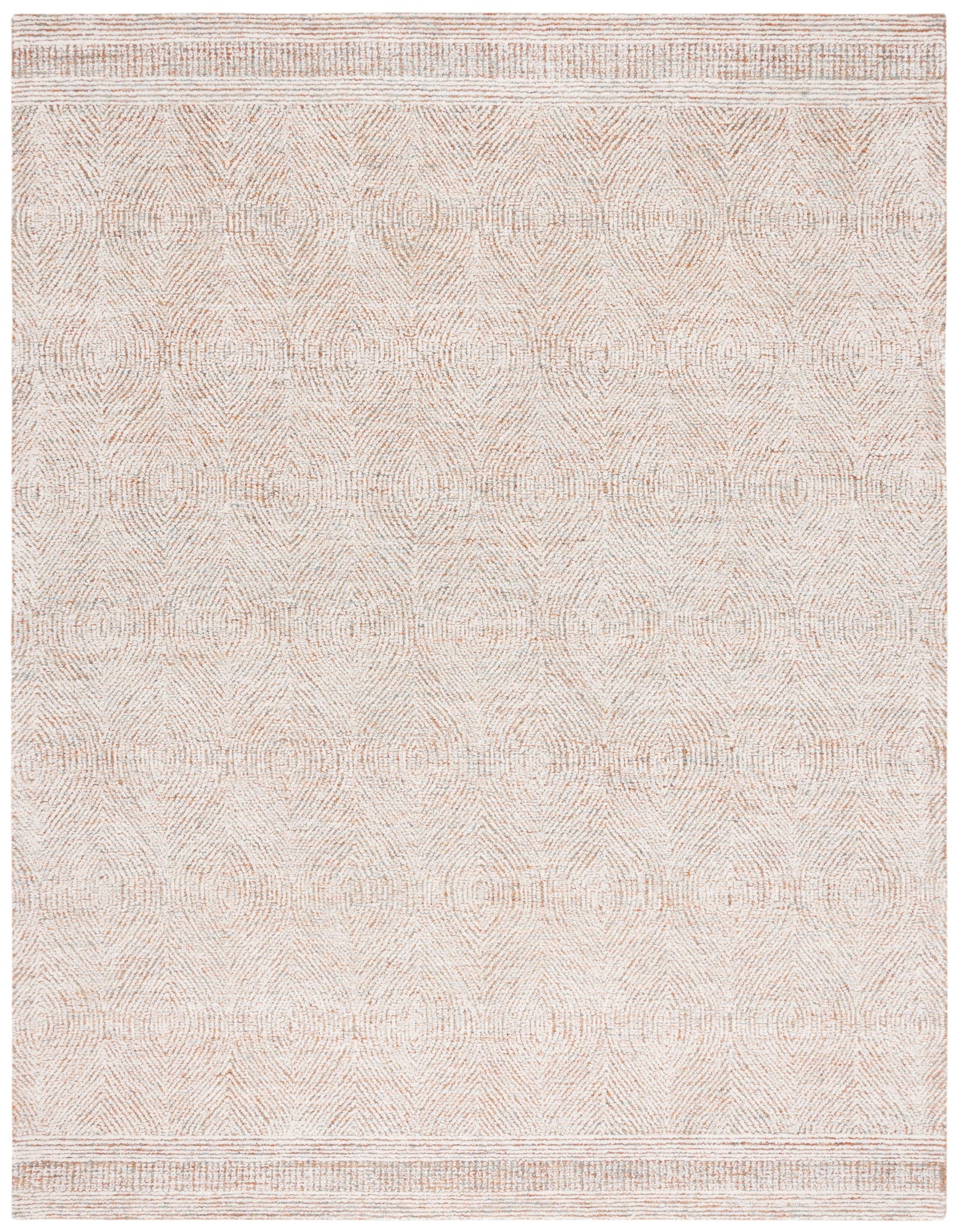 Abstract ABT340 Handmade Indoor Area Rug - Ivory/Rust - 6'x9' - Safavieh