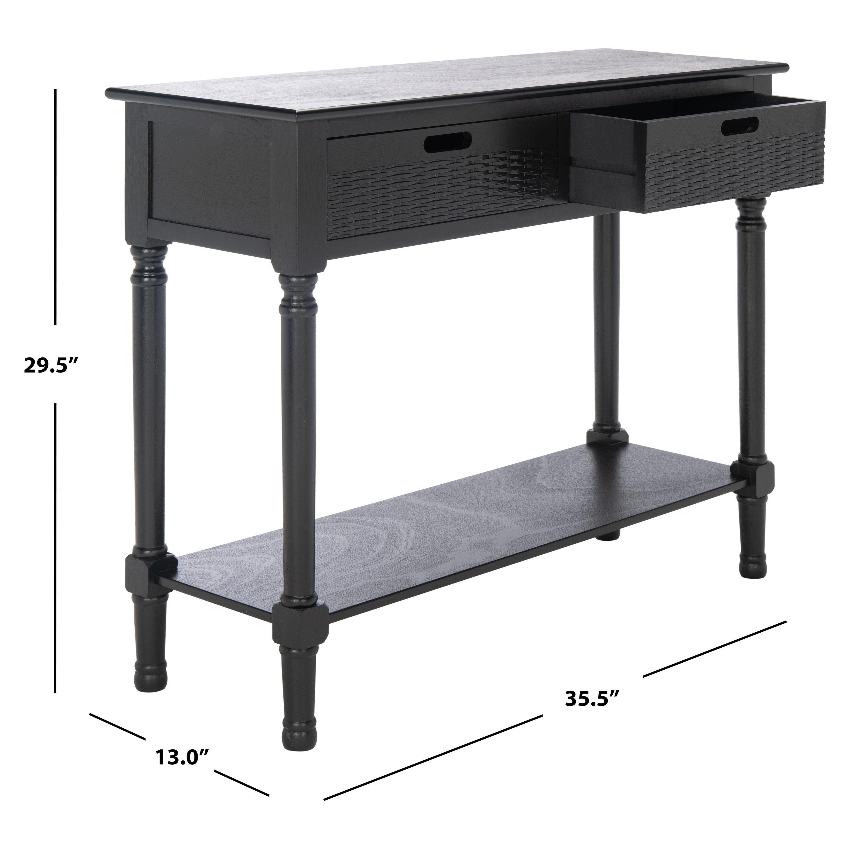 Landers 2 Drawers Console Table - Black - Safavieh