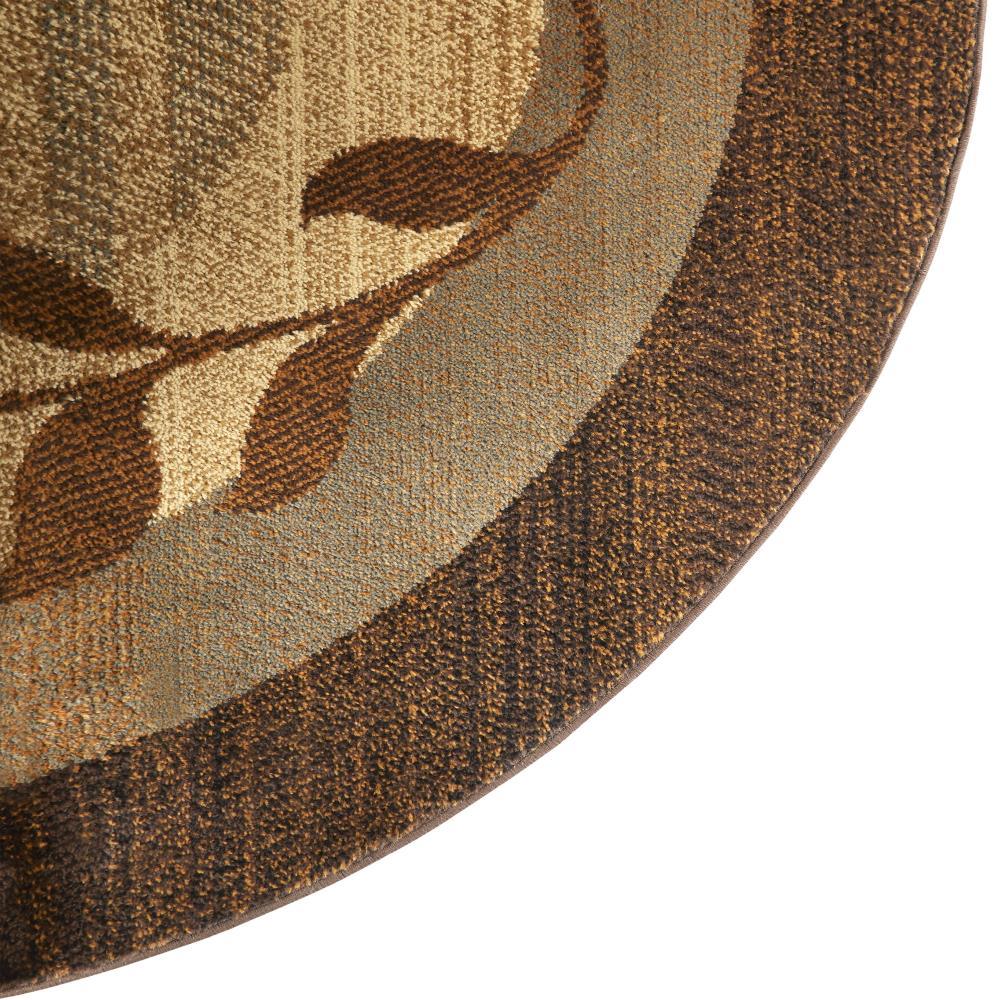 Home Dynamix Royalty Clover Contemporary Geometric Border Area Rug, Brown/Blue, 5'2" Round