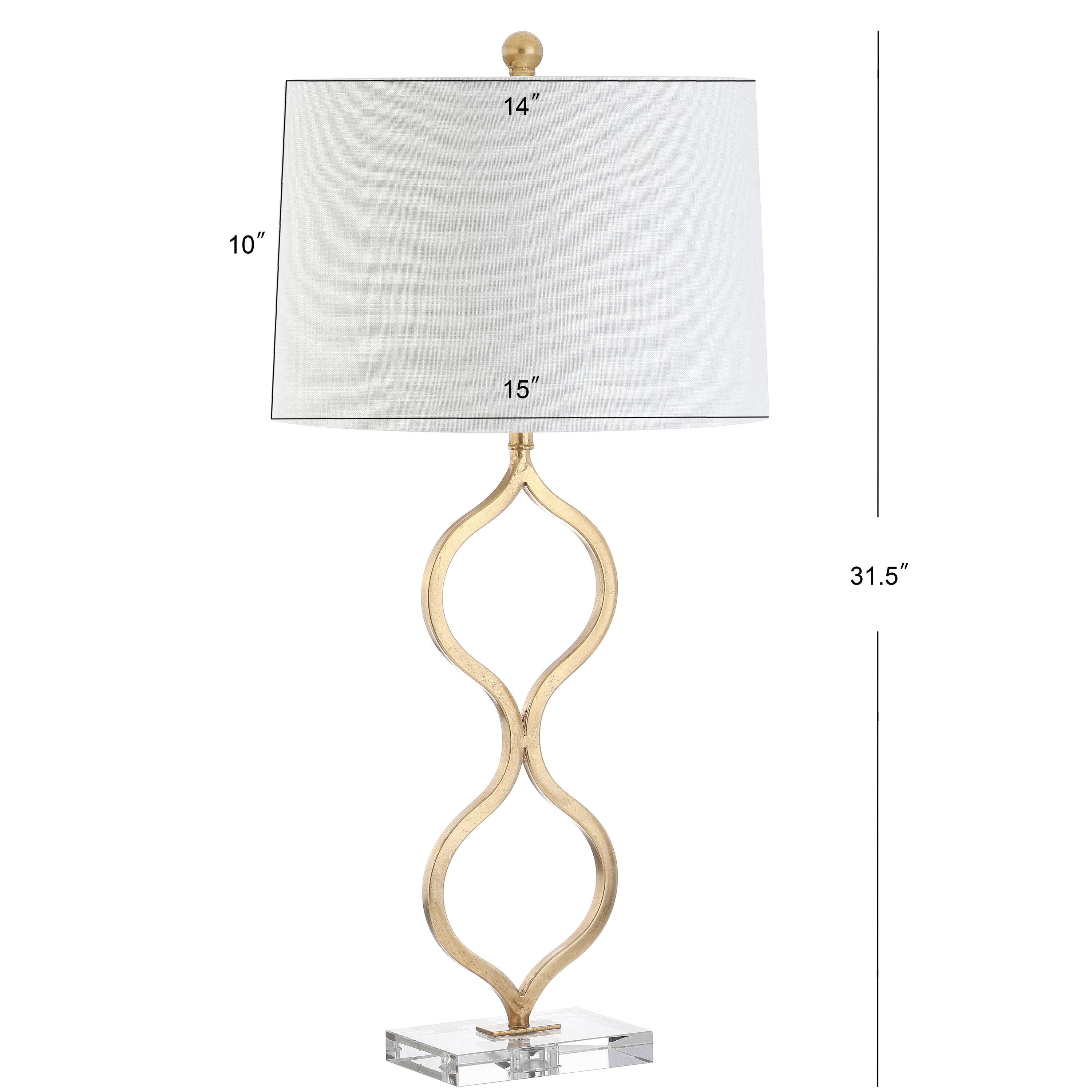 Levi 31.5" Metal/Crystal LED Table Lamp, Gold Leaf