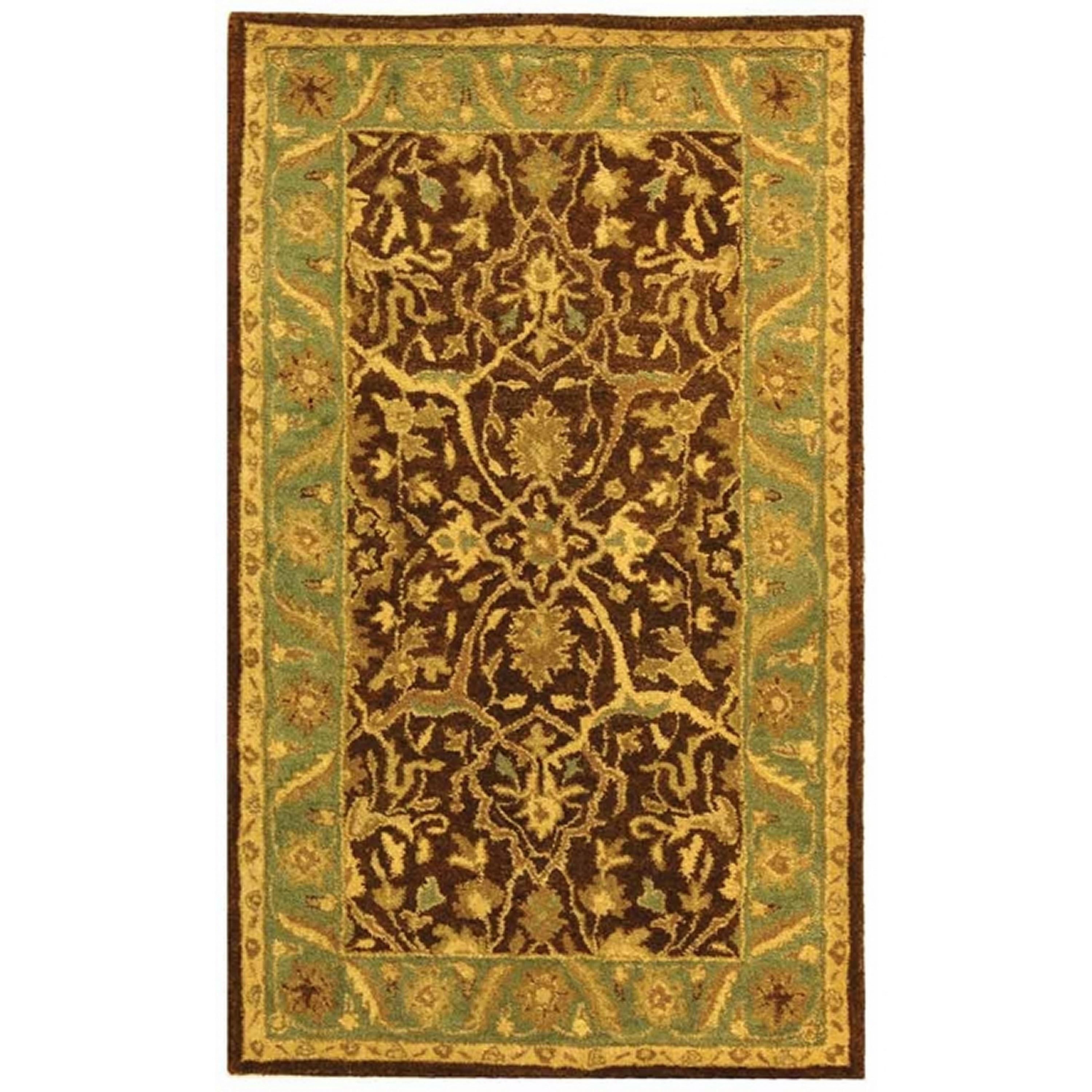 Antiquity AT14 Hand Tufted Indoor Accent Rug - Brown/Green - 3'x5' - Safavieh