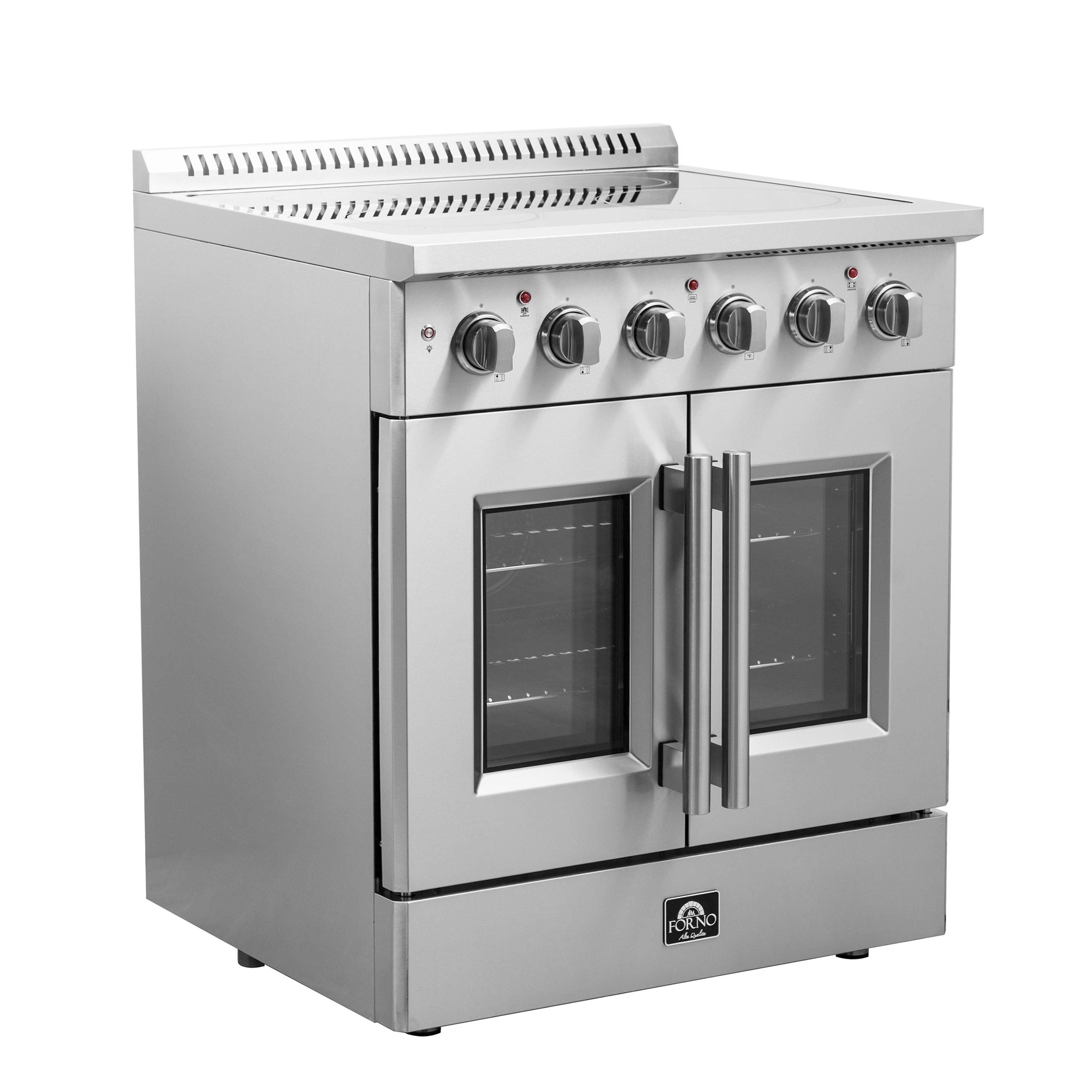 Galiano 30-inch French Door Electric Range Stainless Steel, 4 Elements, 4.32 cu.ft. with Air Fryer