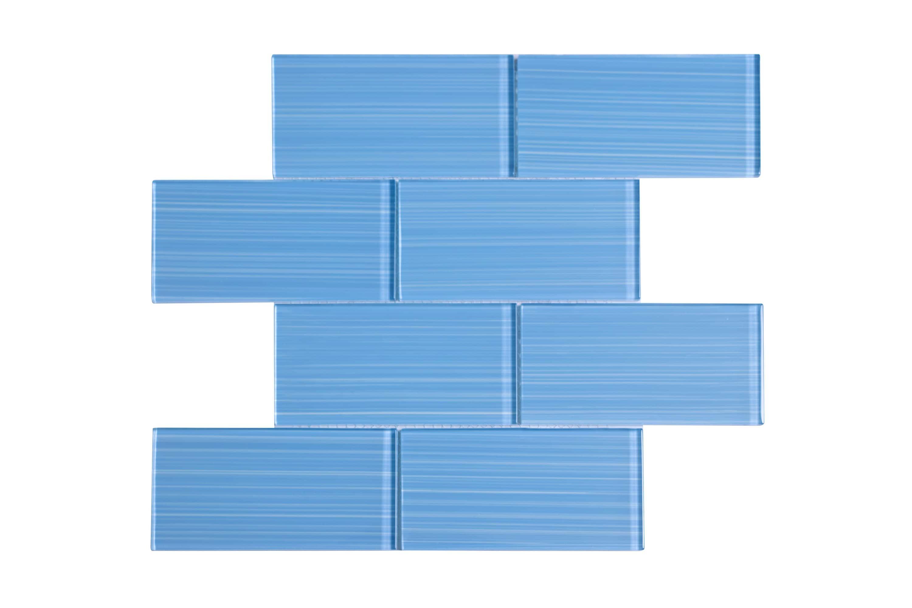 Premium Hand Painted 3" x 6" Straight Edge Glass Mosaic Subway Tile