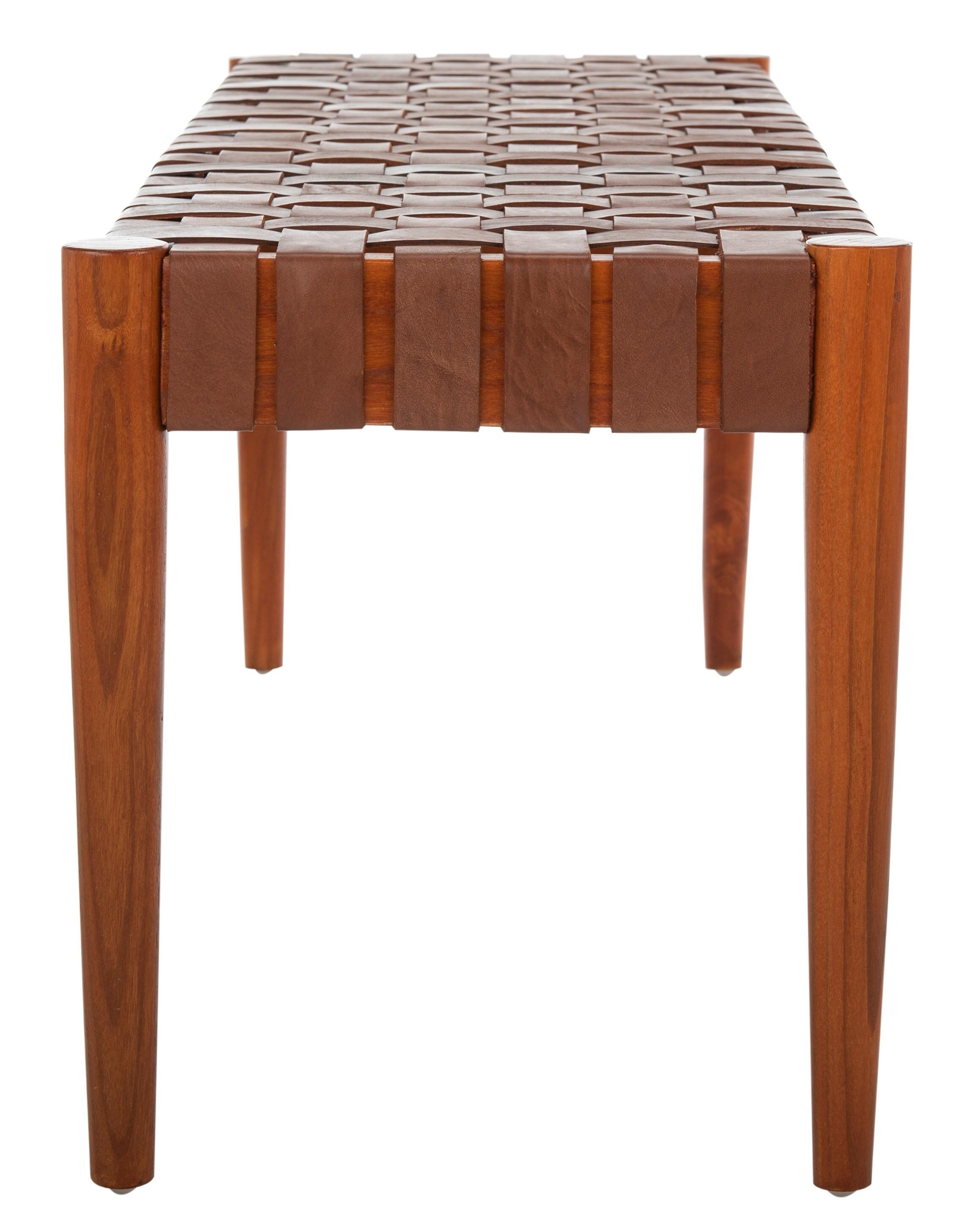 Orin 47" Woven Leather Bench