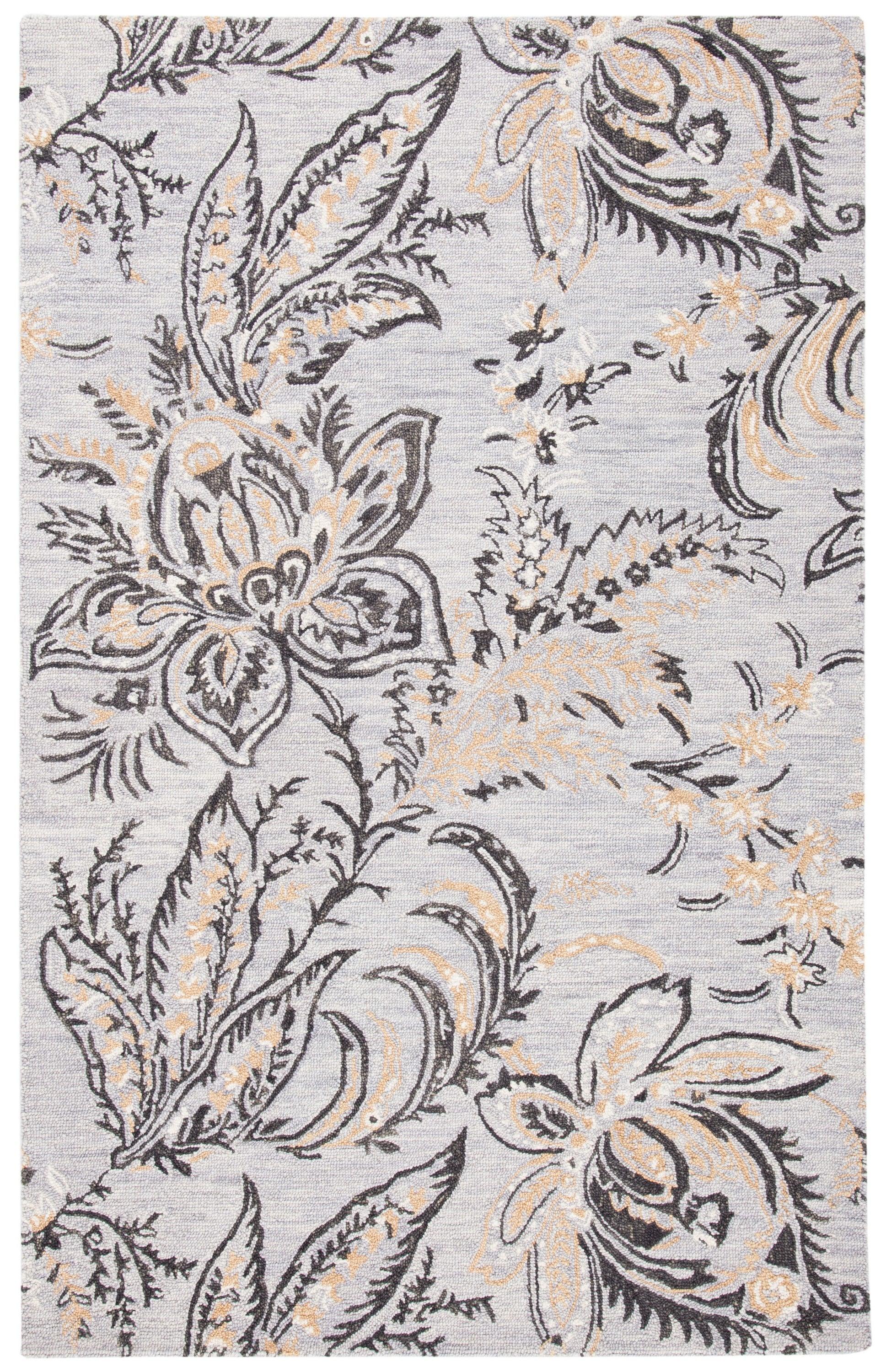 Blossom BLM275 Hand Tufted Area Rug - Grey/Yellow - 4'x6' - Safavieh.