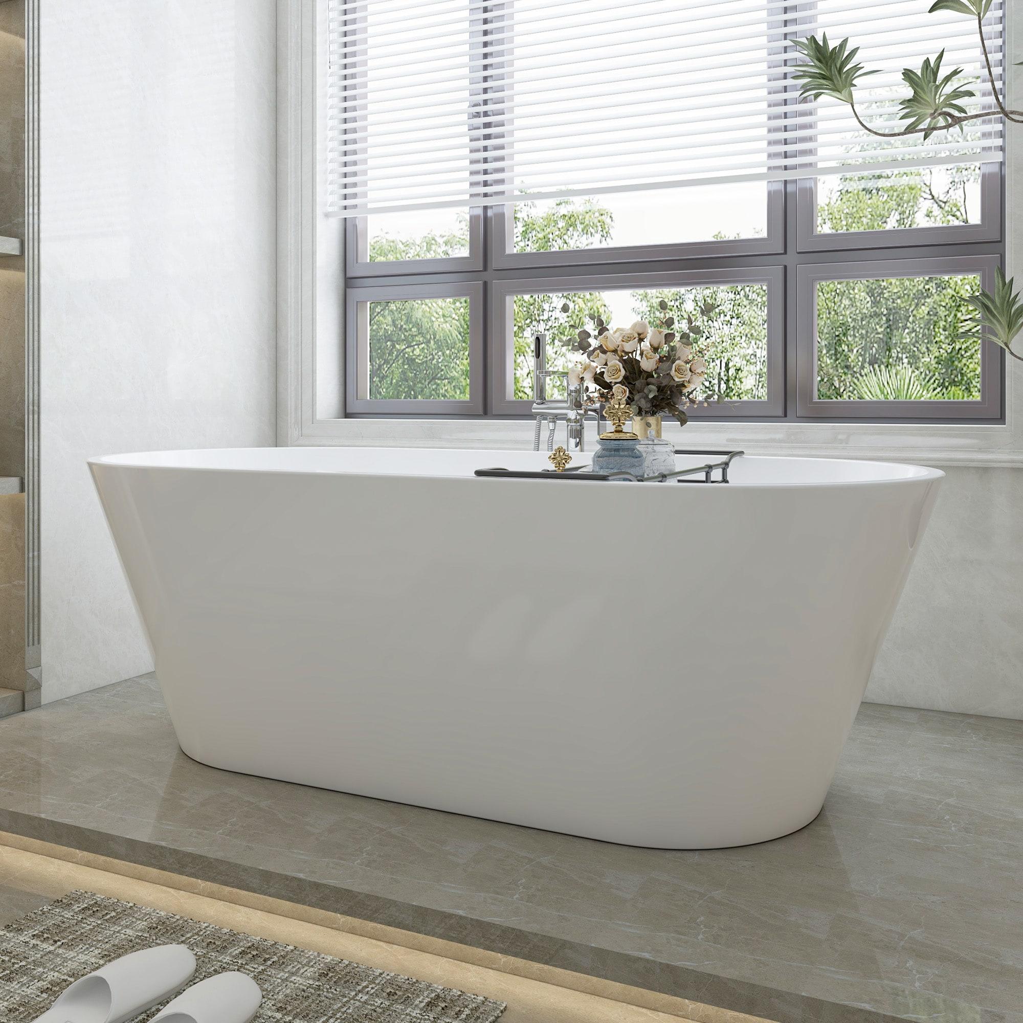 67'' x 32'' Freestanding Soaking Acrylic Bathtub