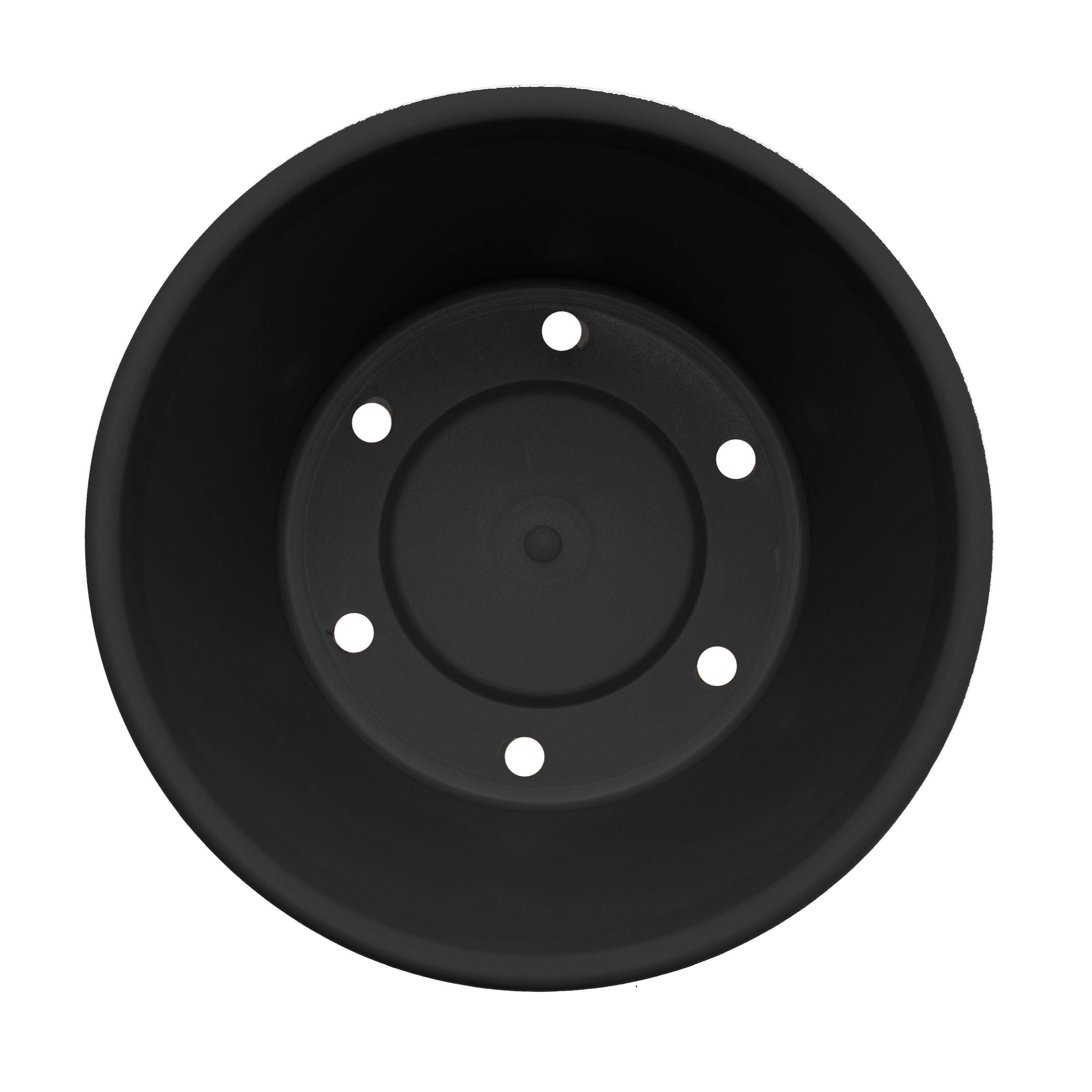 Bloem 14-in Terra Round Resin Planter - Black (Saucer Not Included)