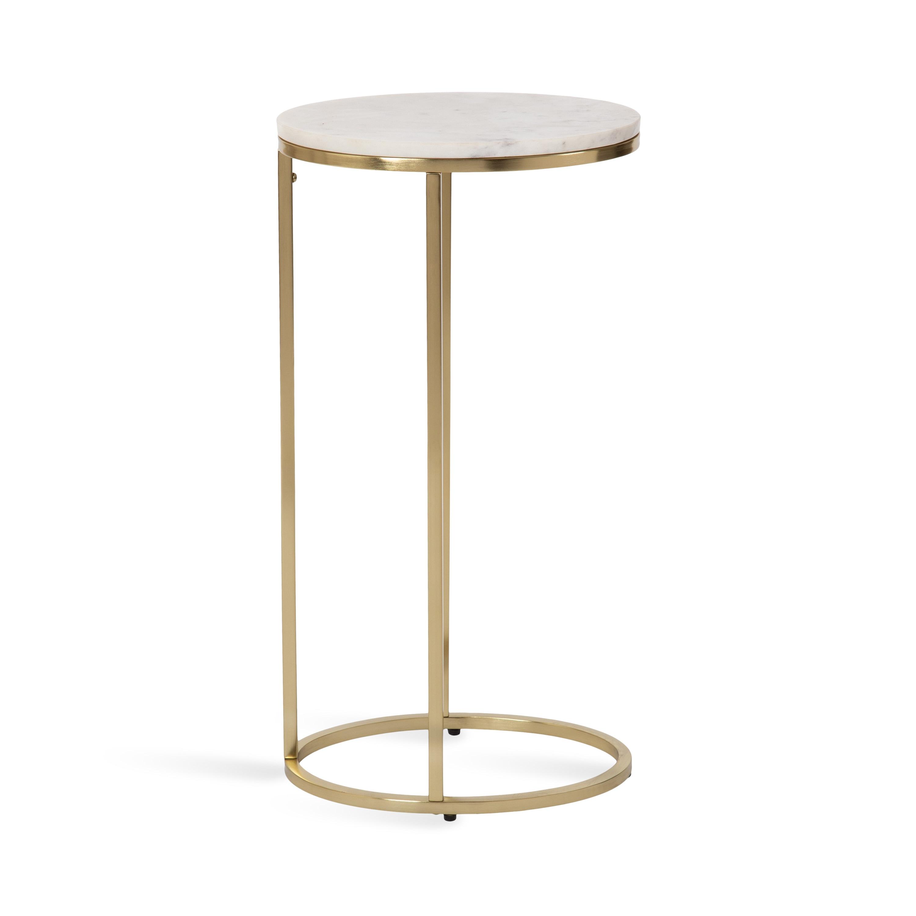 Kate and Laurel Natalli Oval Metal C Table, 14x9x28, Gold