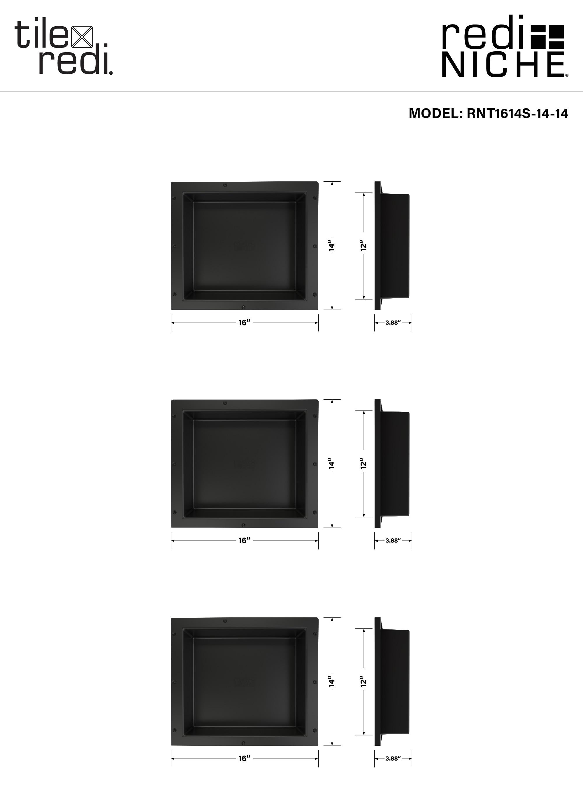 Tile Redi Triple Recessed Shelf