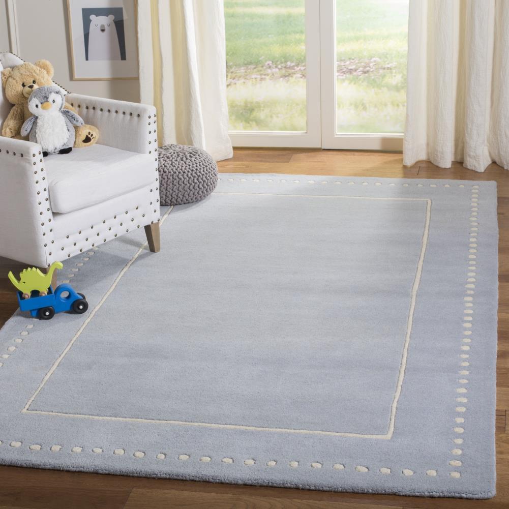 Bella BEL151 Hand Tufted Area Rug - Light Blue/Ivory - 5'x5' - Safavieh.