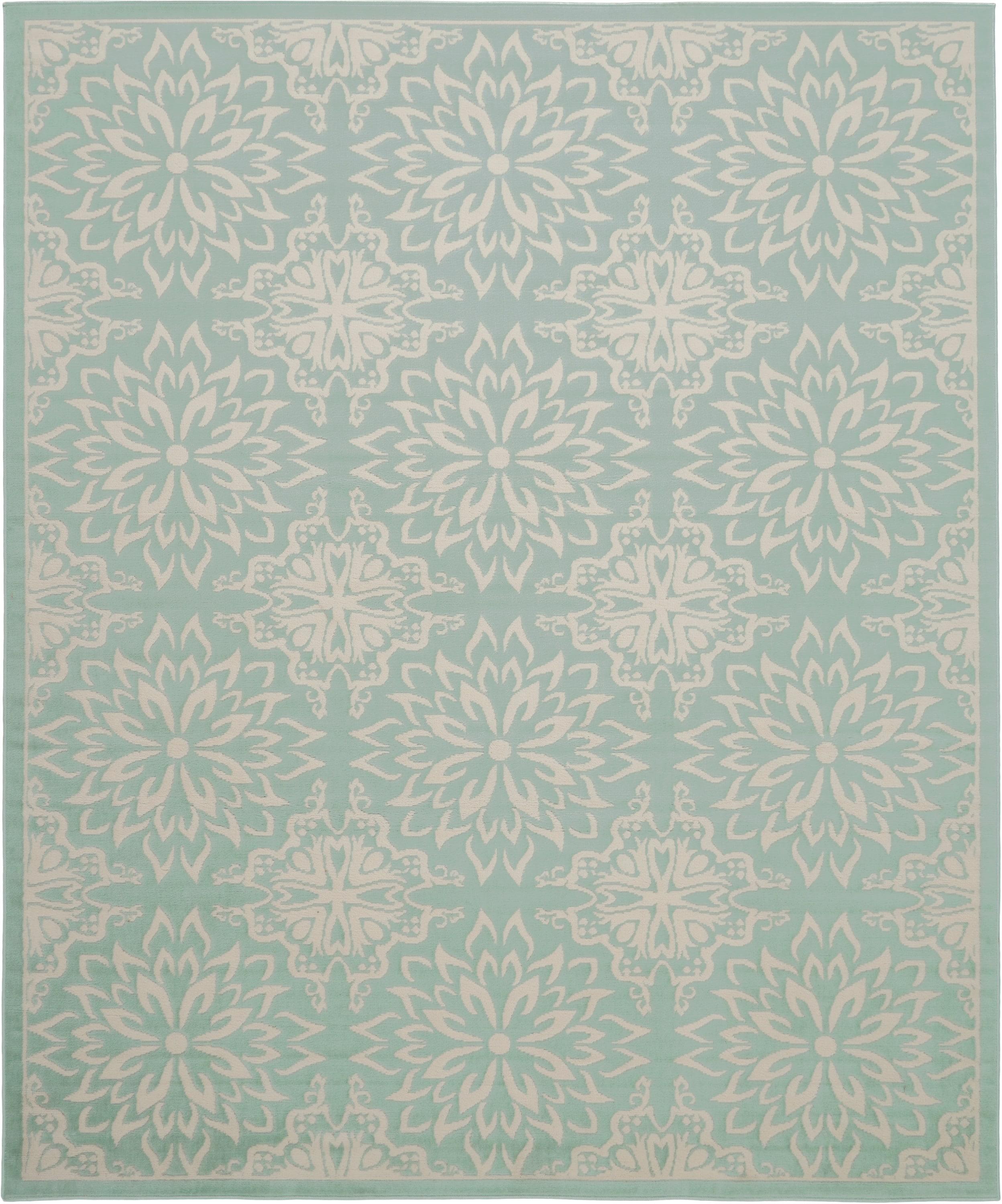 Nourison Jubilant 7'10" x 9'10" (8' x 10') Ivory/Green Area Rug Beach Transitional Floral by Nourison