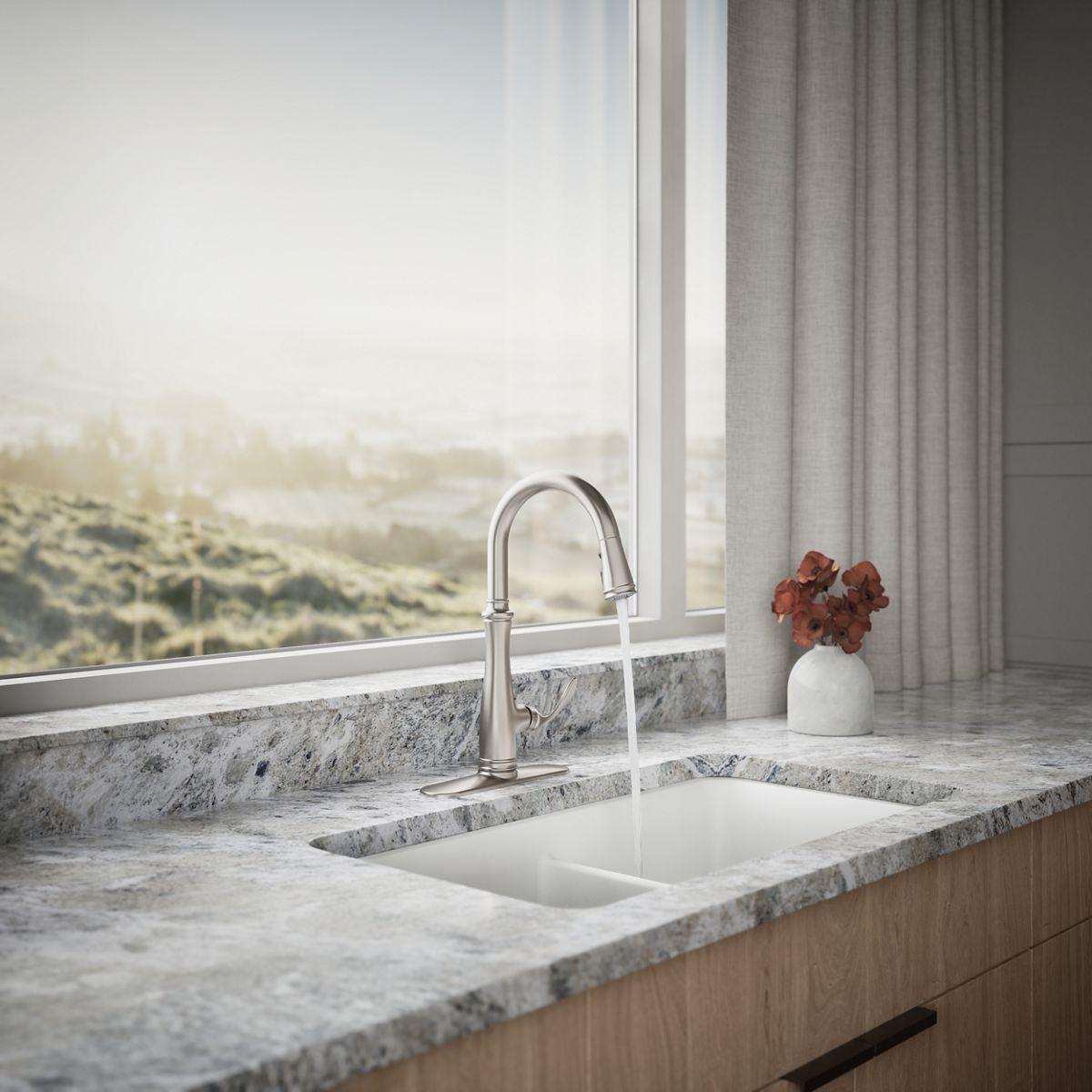 Bellera™ Pull Down Single Handle Kitchen Faucet with Handle and Supply Lines