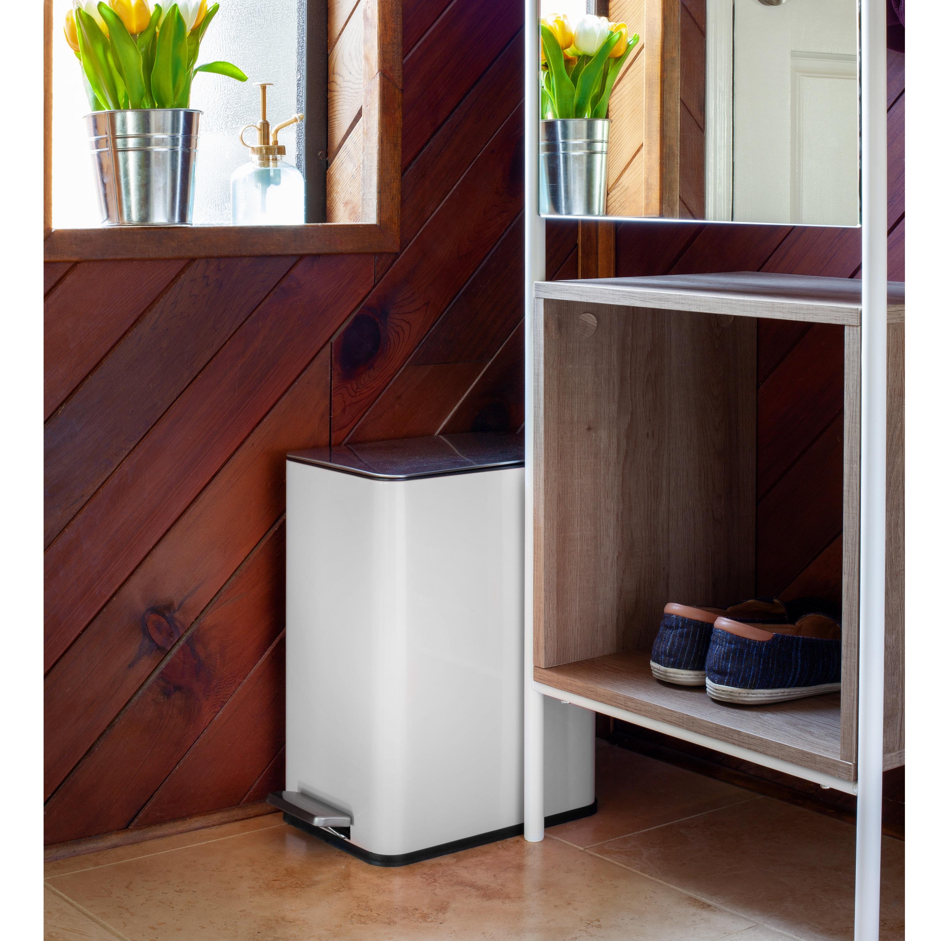 Wayfair Basics® 2.6 Gallon Stainless Steel Rectangular Step On Bathroom Trash Can