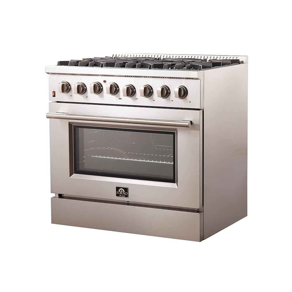 Galiano 36-inch Dual Fuel Range Stainless Steel, 6 Burners, 5.36 cu.ft. True Convection Oven