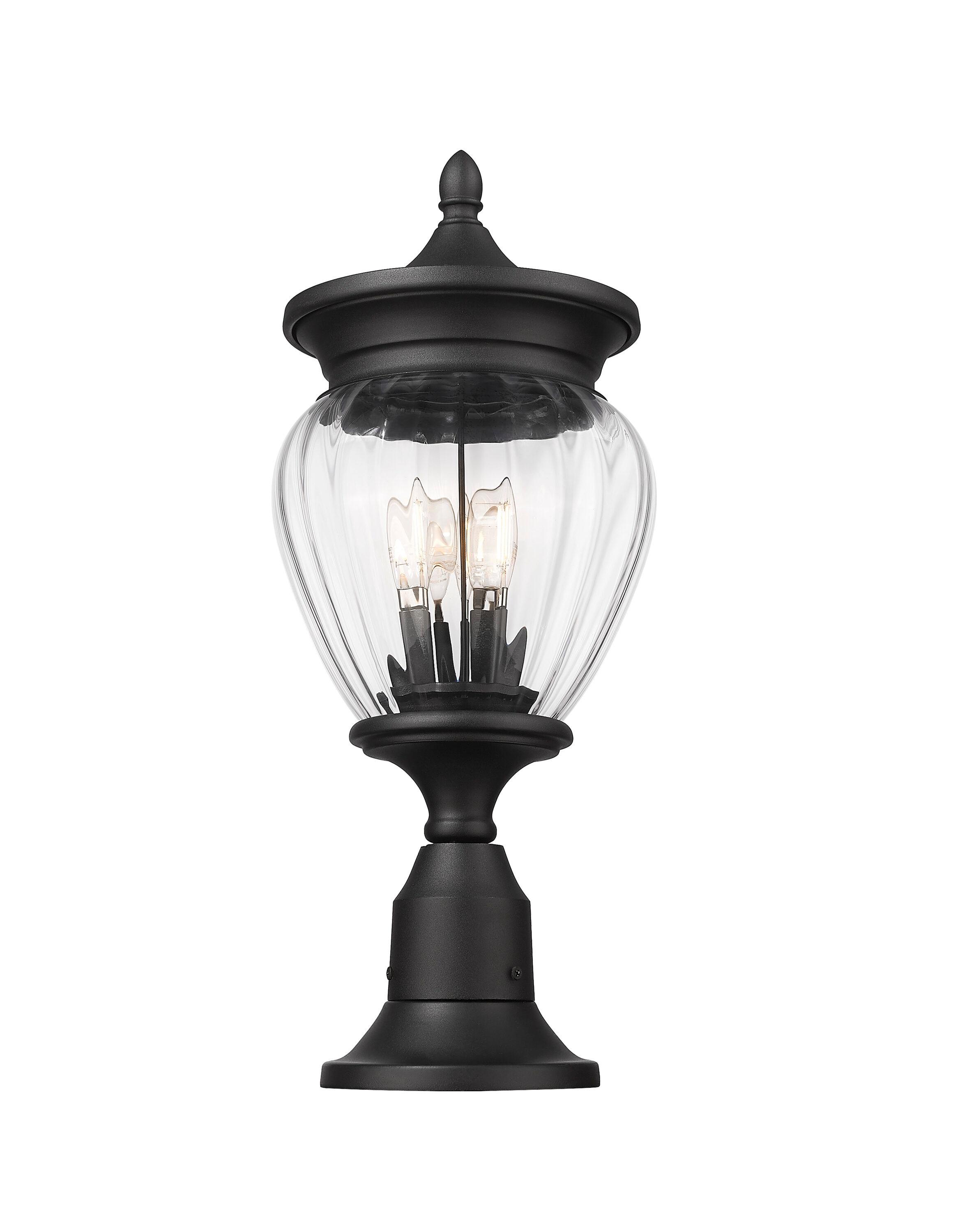 Z-Lite Davina 3 Light Outdoor Pier Mounted Fixture in Black