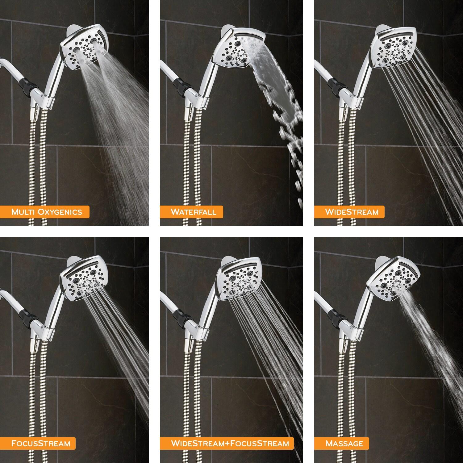 Oxygenics Marvel 6.0 -Spray Chrome 4.88-in Square Handheld High Pressure Shower Head 1.8 GPM