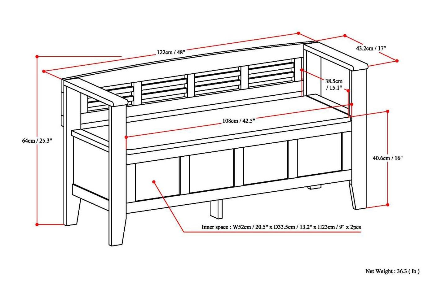 Adams Solid Wood Entryway Lift Top Storage Bench