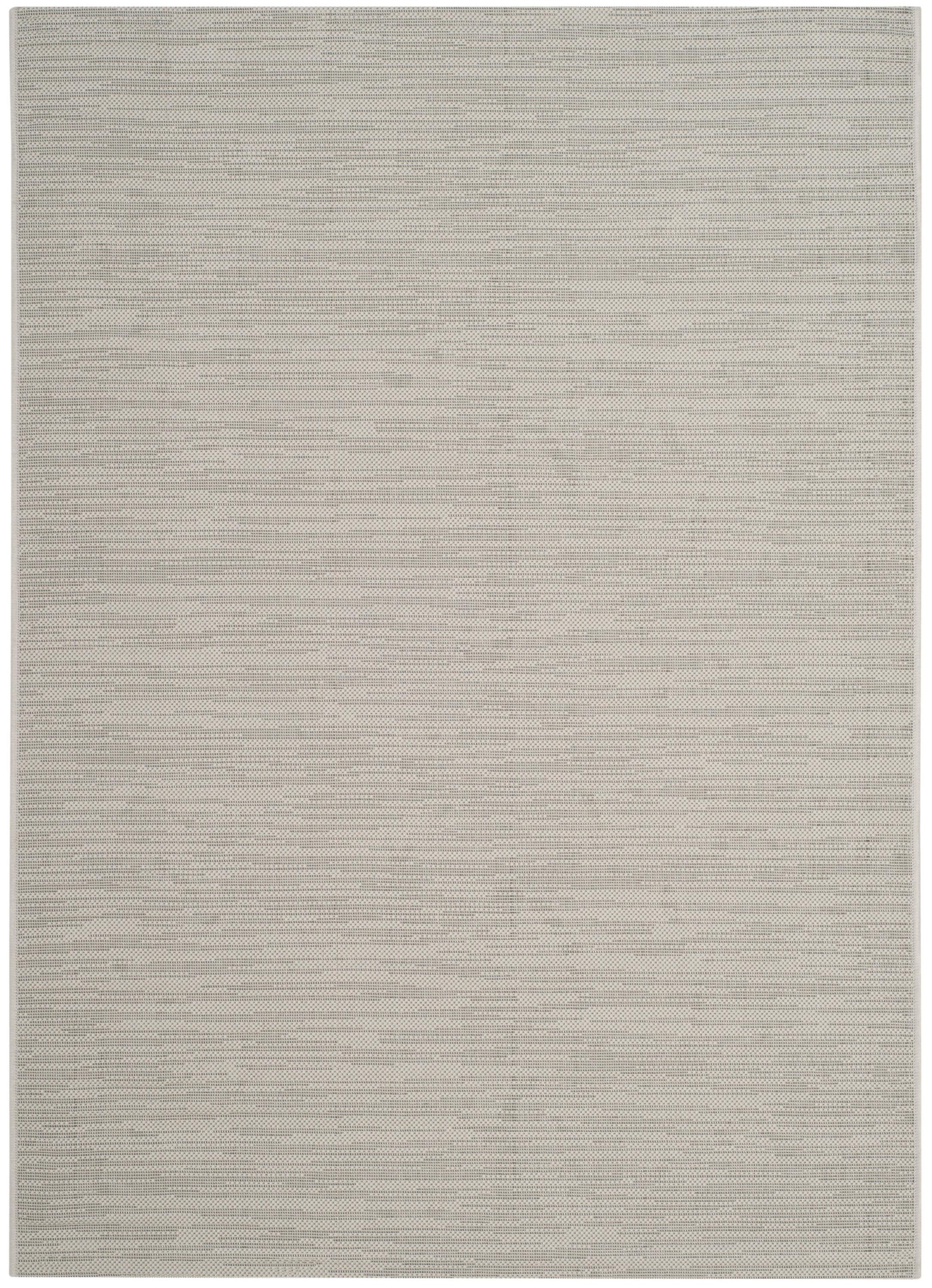 SAFAVIEH Courtyard Alana Contemporary Indoor/Outdoor Area Rug, 4' x 5'7", Light Grey