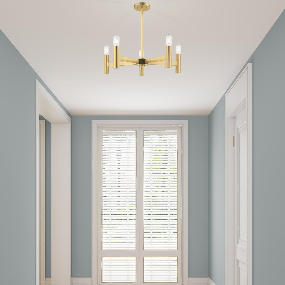 Livex Lighting Copenhagen 5 - Light Chandelier in  Satin Brass