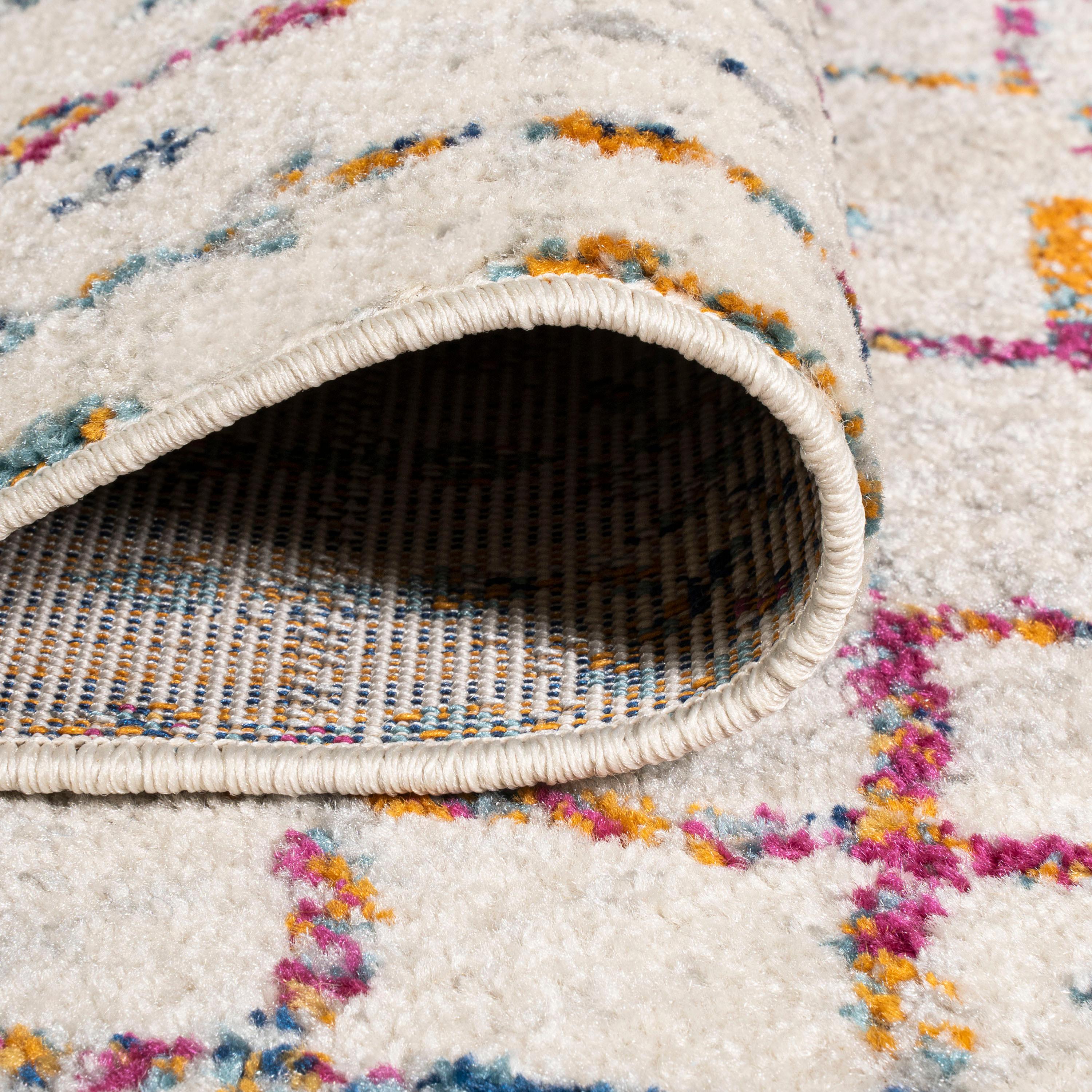 JONATHAN Y Moroccan HYPE Boho Vintage Diamond Ivory/Multi 3 ft. x 5 ft. Area Rug