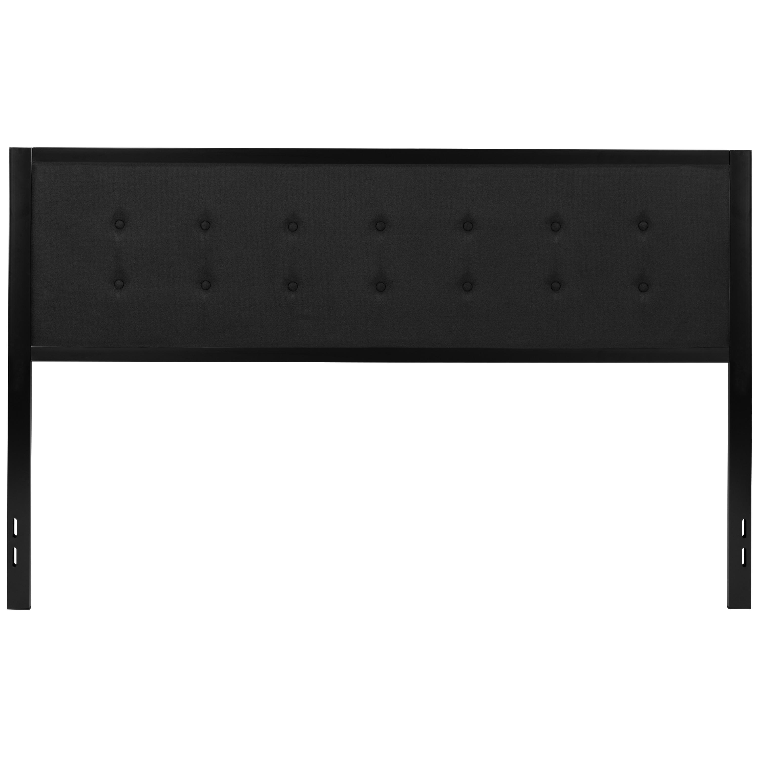 Flash Furniture Bristol Metal Tufted Upholstered King Size Headboard in Black Fabric