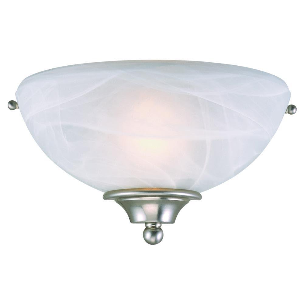 Design House 511584 Millbridge Traditional 1-Light Indoor Dimmable Wall Sconce with Alabaster Glass for Bathroom Hallway Foyer, Satin Nickel Finish