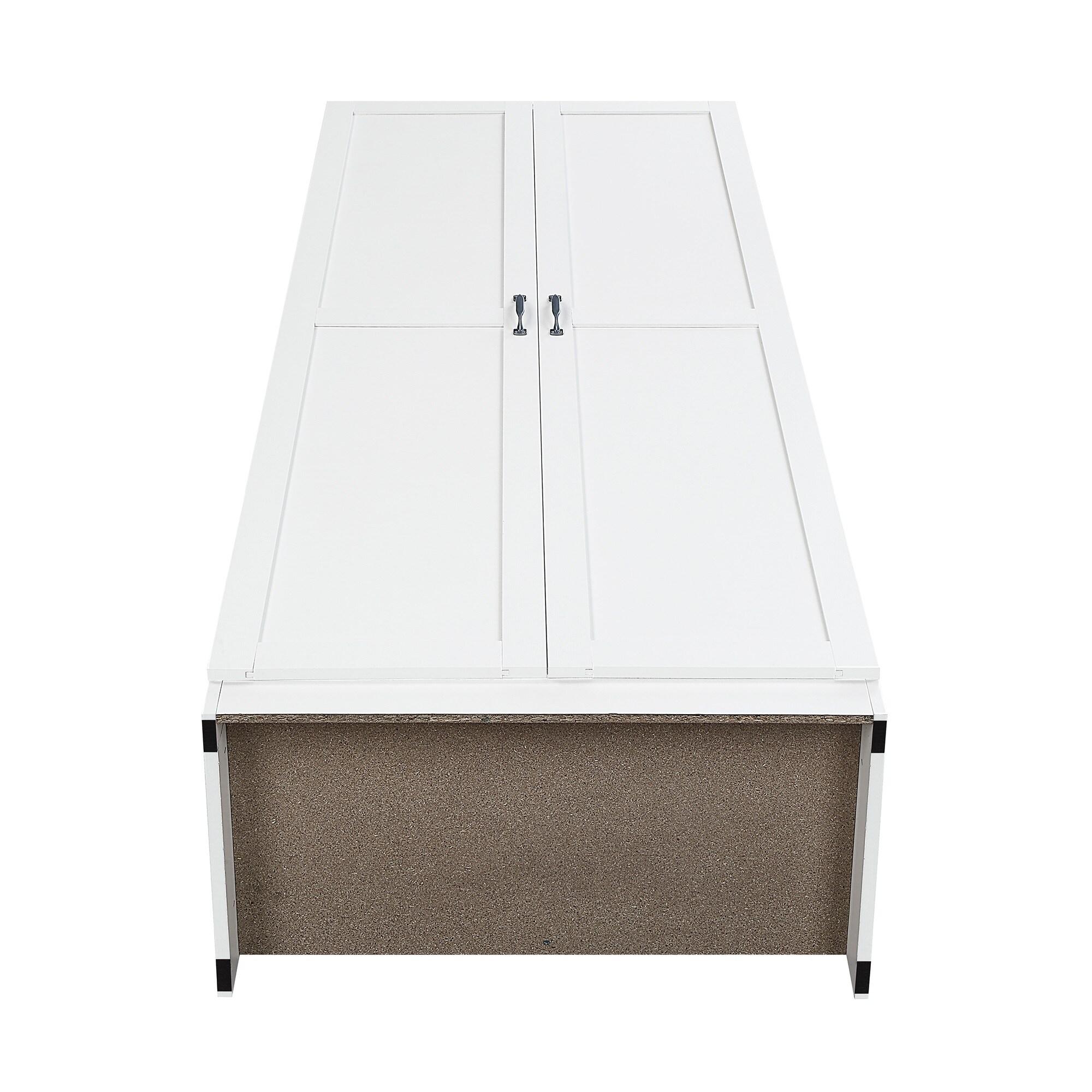 Hopkins Modern 4 Shelf Storage Closet White - Manhattan Comfort: MDF, European Hinge, Anti-Tip