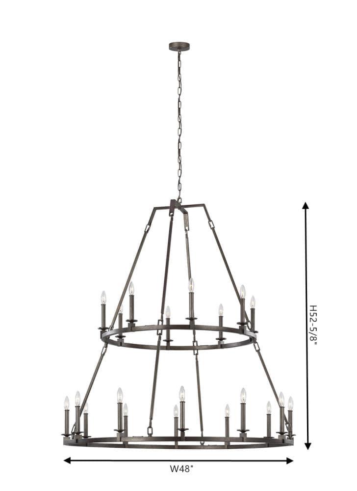 Landen 20-Light Smith Steel and Crystal Grand Chandelier