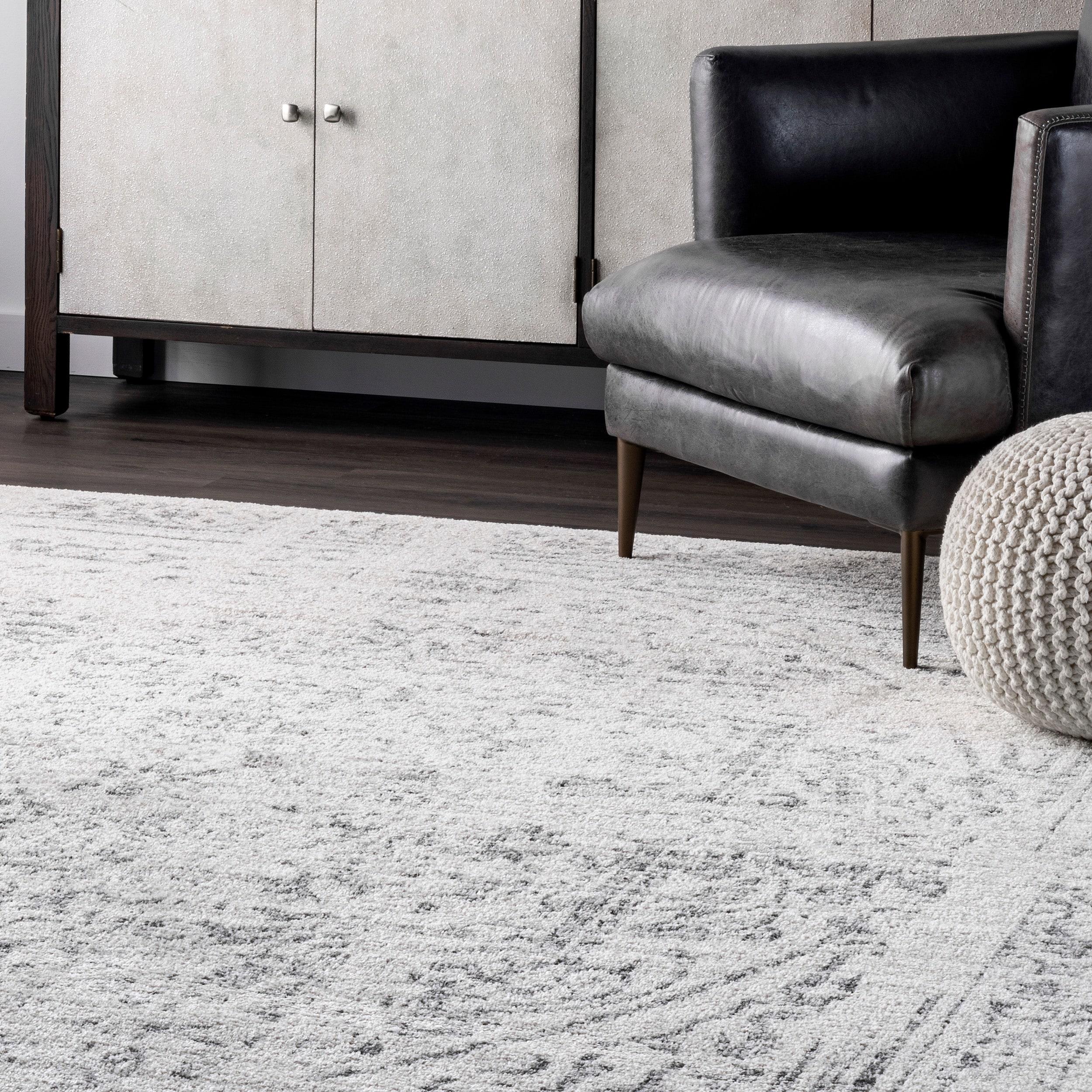 Nuloom Arlena Medallion 2x12 Runner Indoor Area Rug for Living Room Bedroom Dining Room Entryway Hallway Kitchen, Grey/Ivory