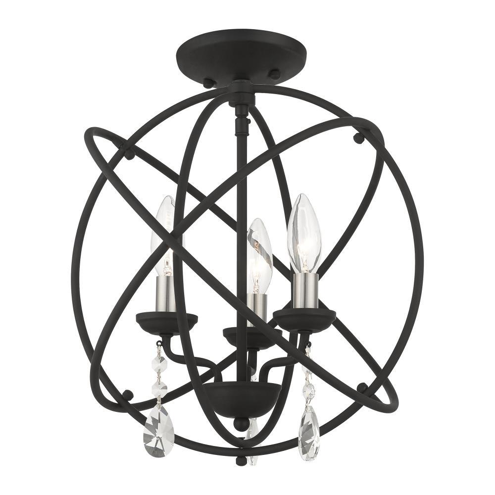 Livex Lighting Aria 3 - Light Chandelier in  Black