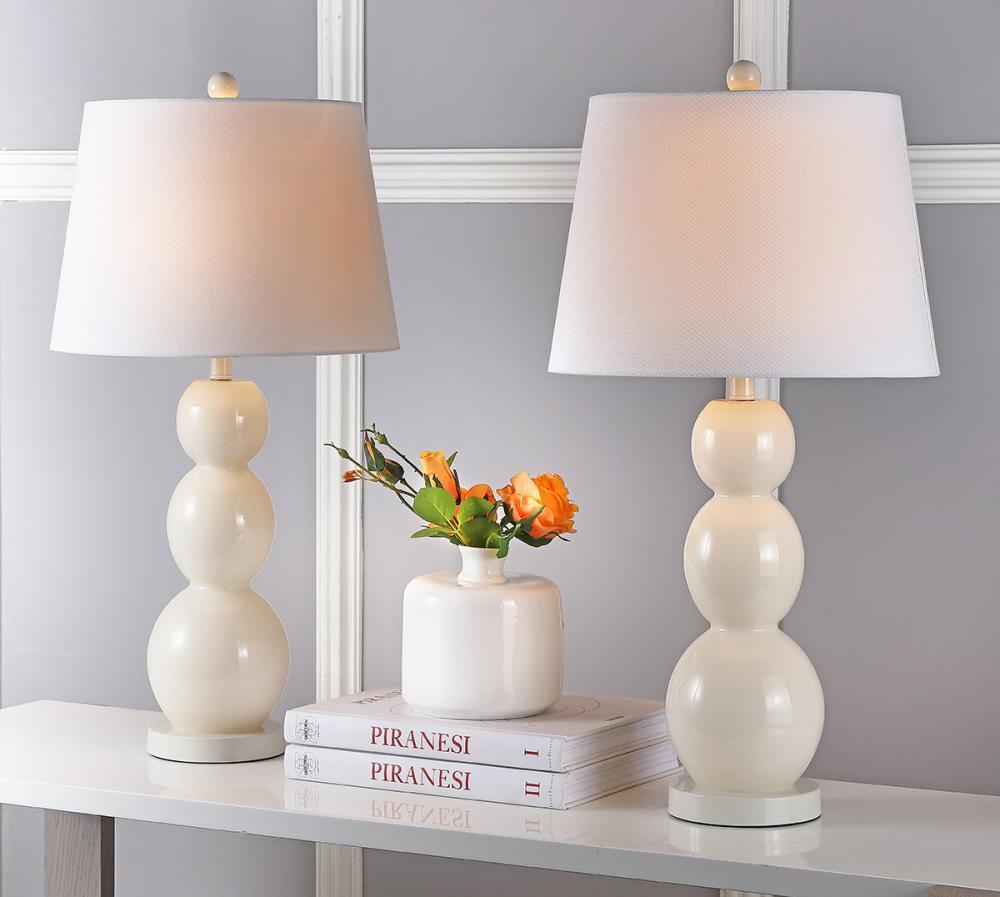 Jayne 3 Sphere Table Lamp (Set of 2) - 26.5 Inch Height - LIT4089 - Light Grey - Safavieh