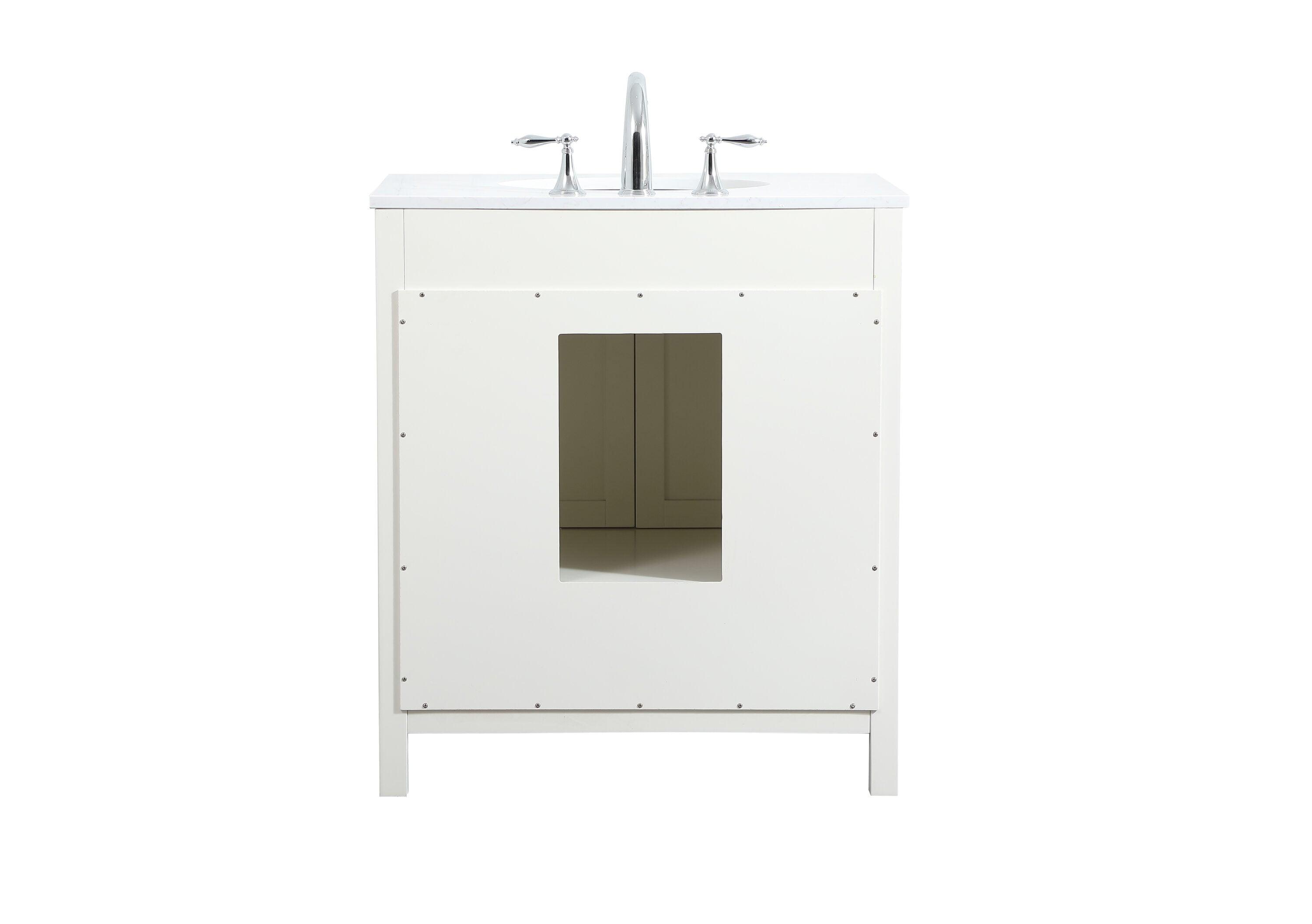 Elegant Decor Irene 30" Zinc Alloy MDF Single Bathroom Vanity in White