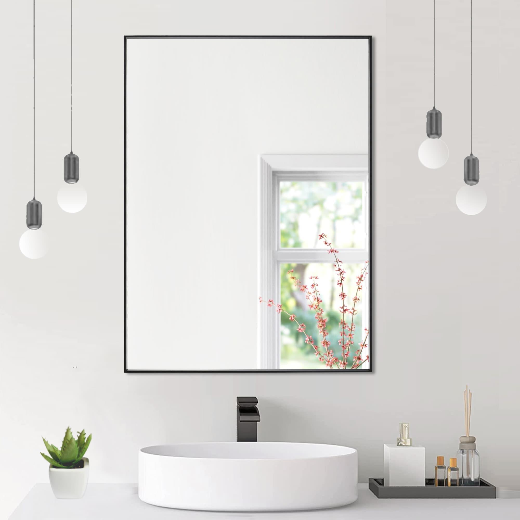 Ledel Modern & Contemporary Rectangle Bathroom Vanity Mirror Metal Framed Wall Mirror