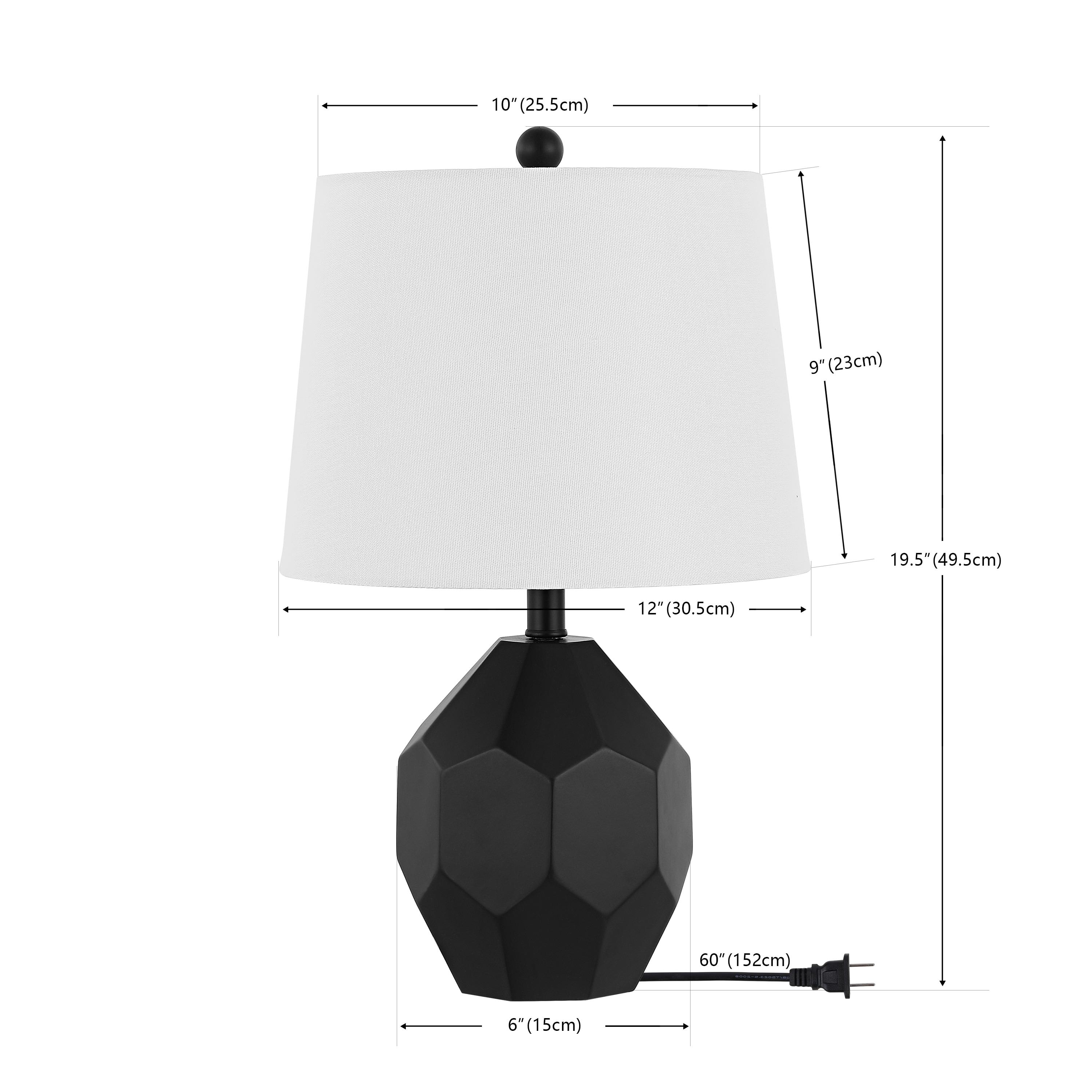 Danilo 19.5 Inch Resin Table Lamp - Black - Safavieh.